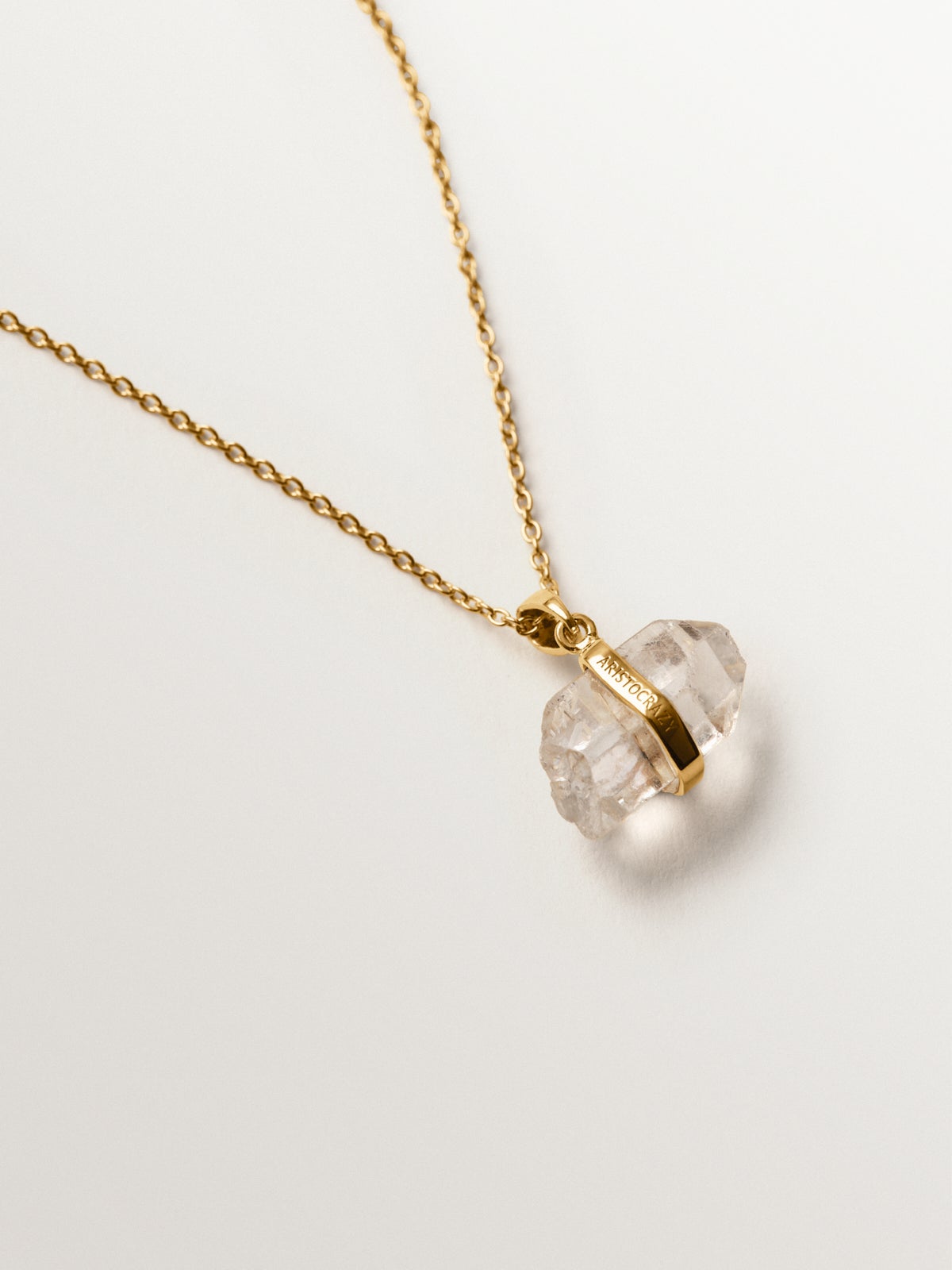 April birthstone charm with white quartz