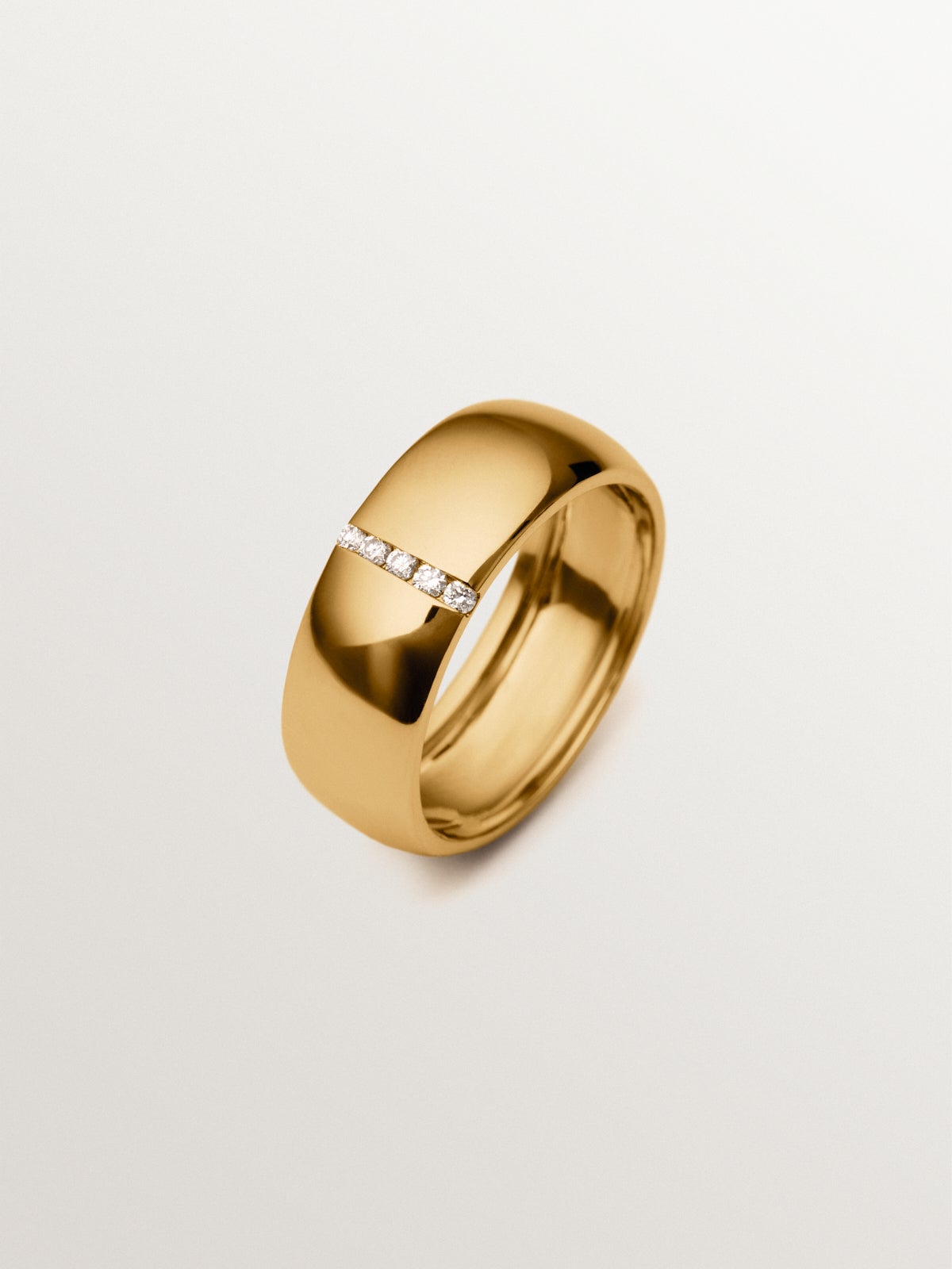 9K Yellow Gold Ring with Lab Grown Diamonds