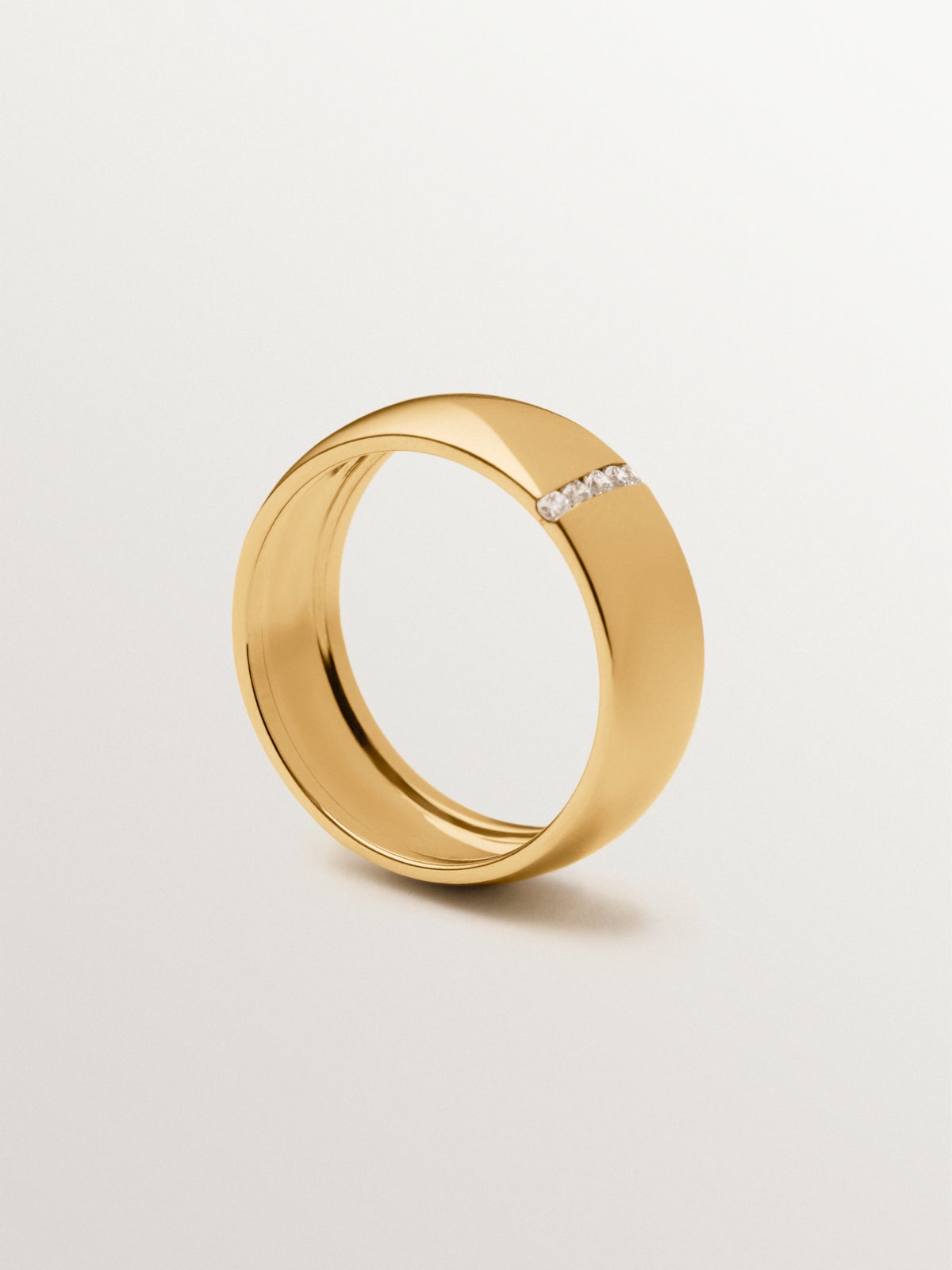 9K Yellow Gold Ring with Lab Grown Diamonds