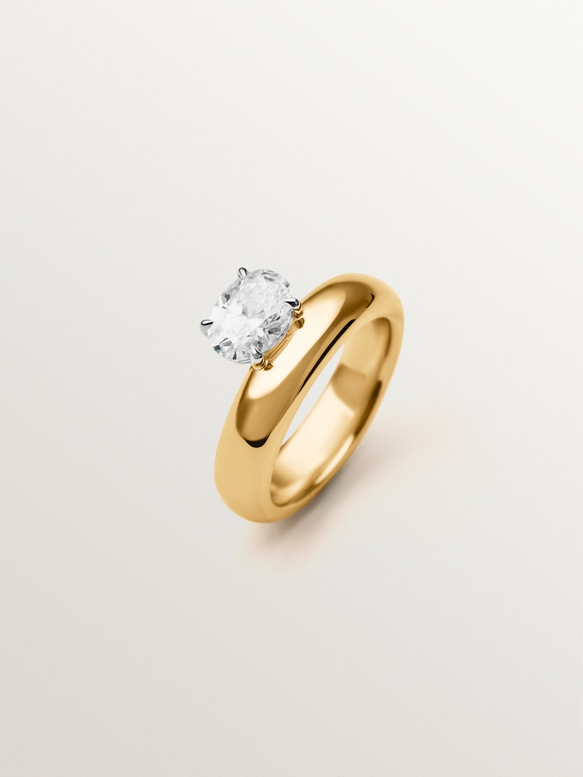 9K Yellow Gold Ring with Lab Grown Diamond