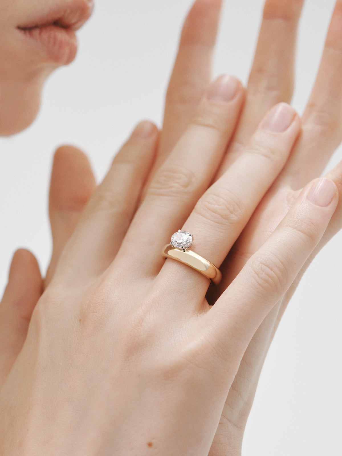 9K Yellow Gold Ring with Lab Grown Diamond