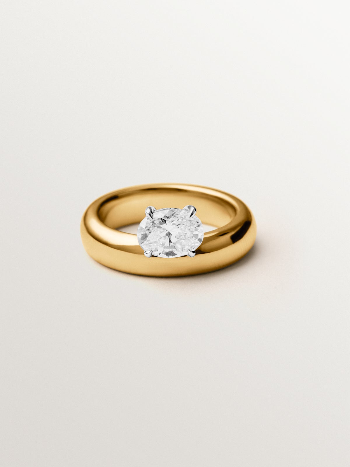 9K Yellow Gold Ring with Lab Grown Diamond