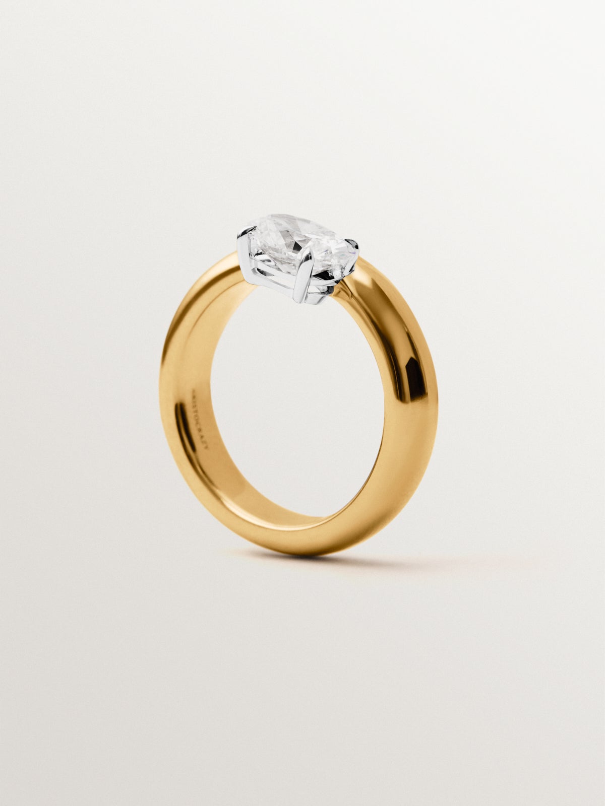 9K Yellow Gold Ring with Lab Grown Diamond