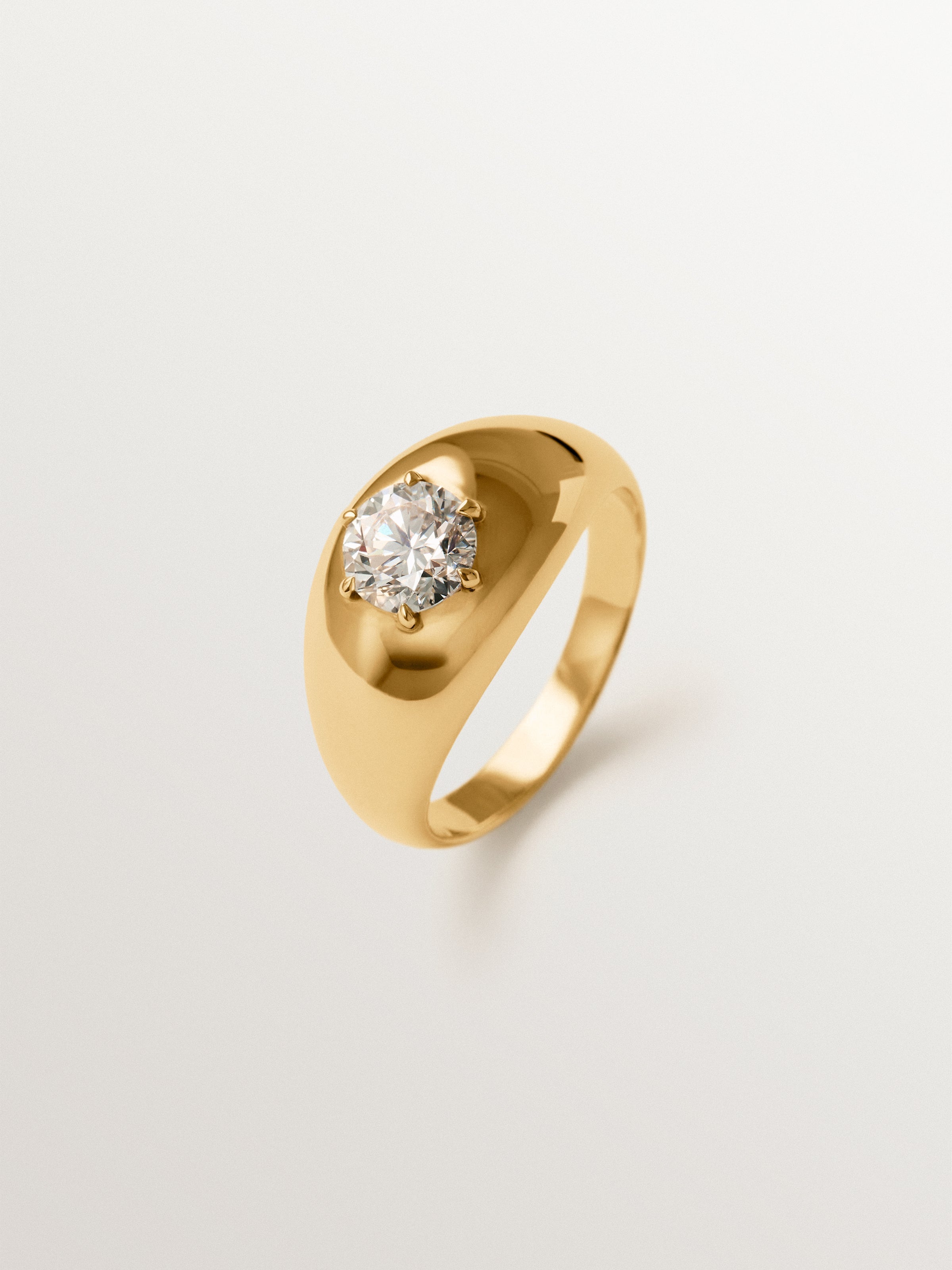 9K Yellow Gold Ring with Lab Grown Diamond