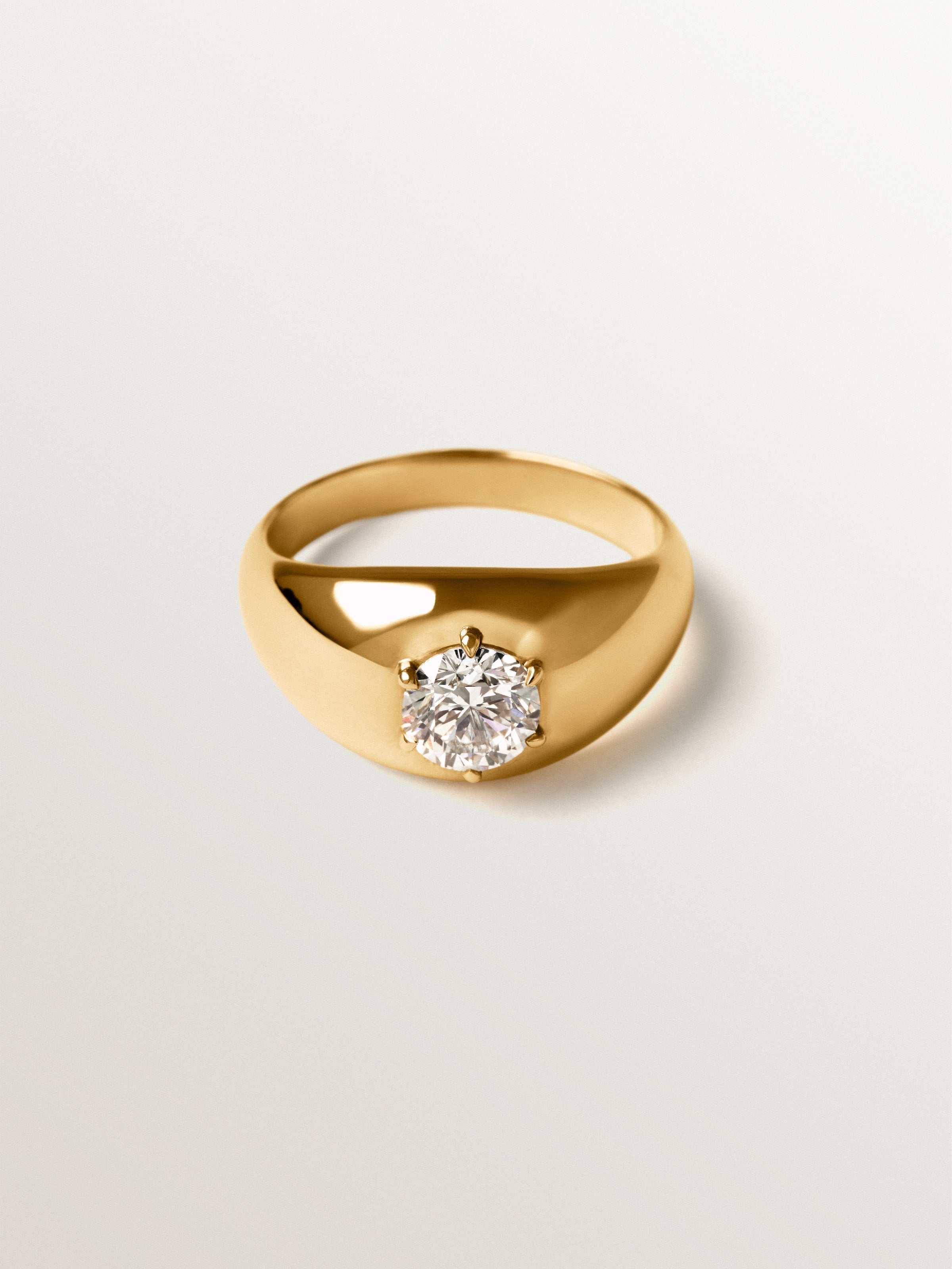 9K Yellow Gold Ring with Lab Grown Diamond