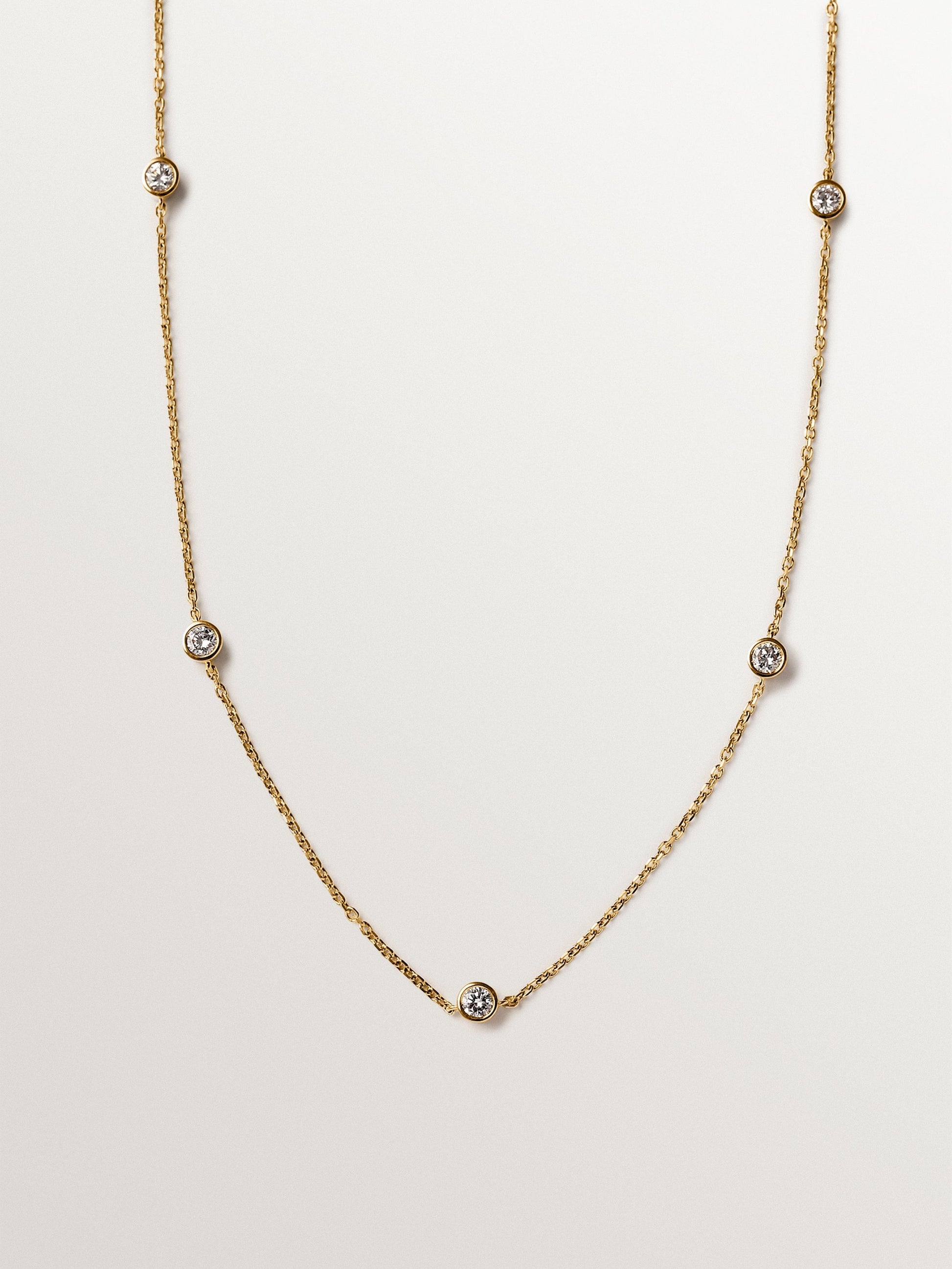 9K Yellow Gold Necklace with Lab Grown Diamonds