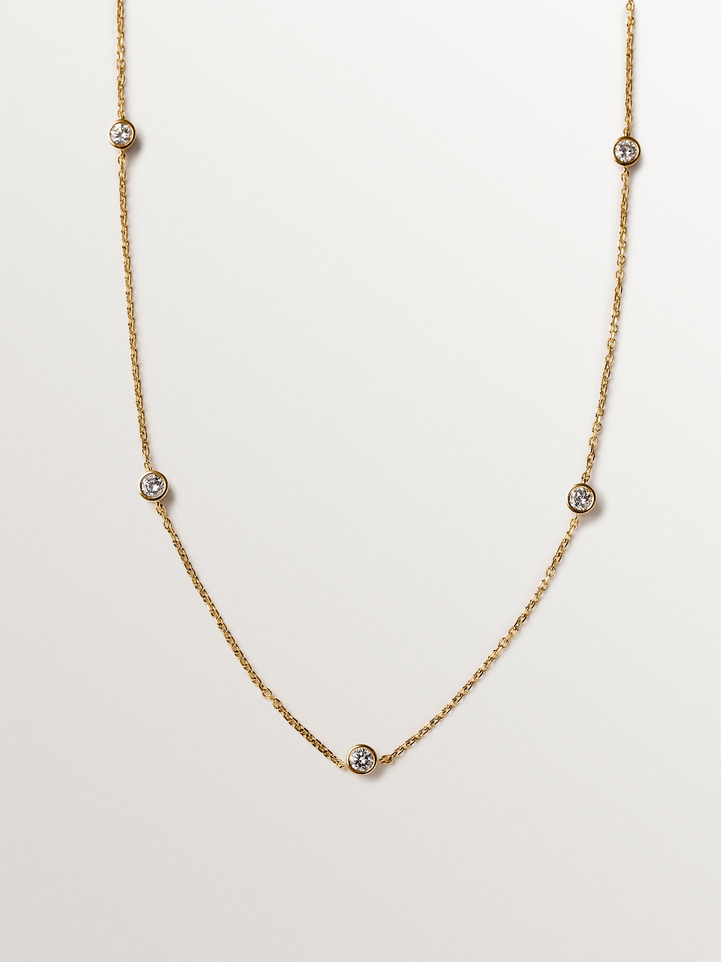 9K Yellow Gold Necklace with Lab Grown Diamonds