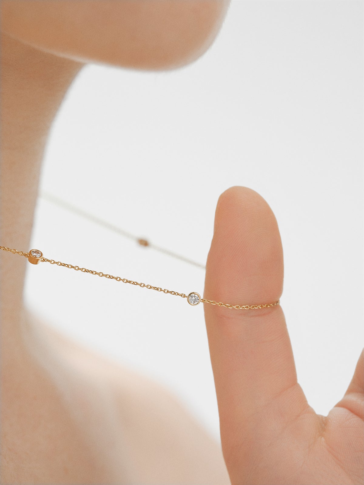 9K Yellow Gold Necklace with Lab Grown Diamonds