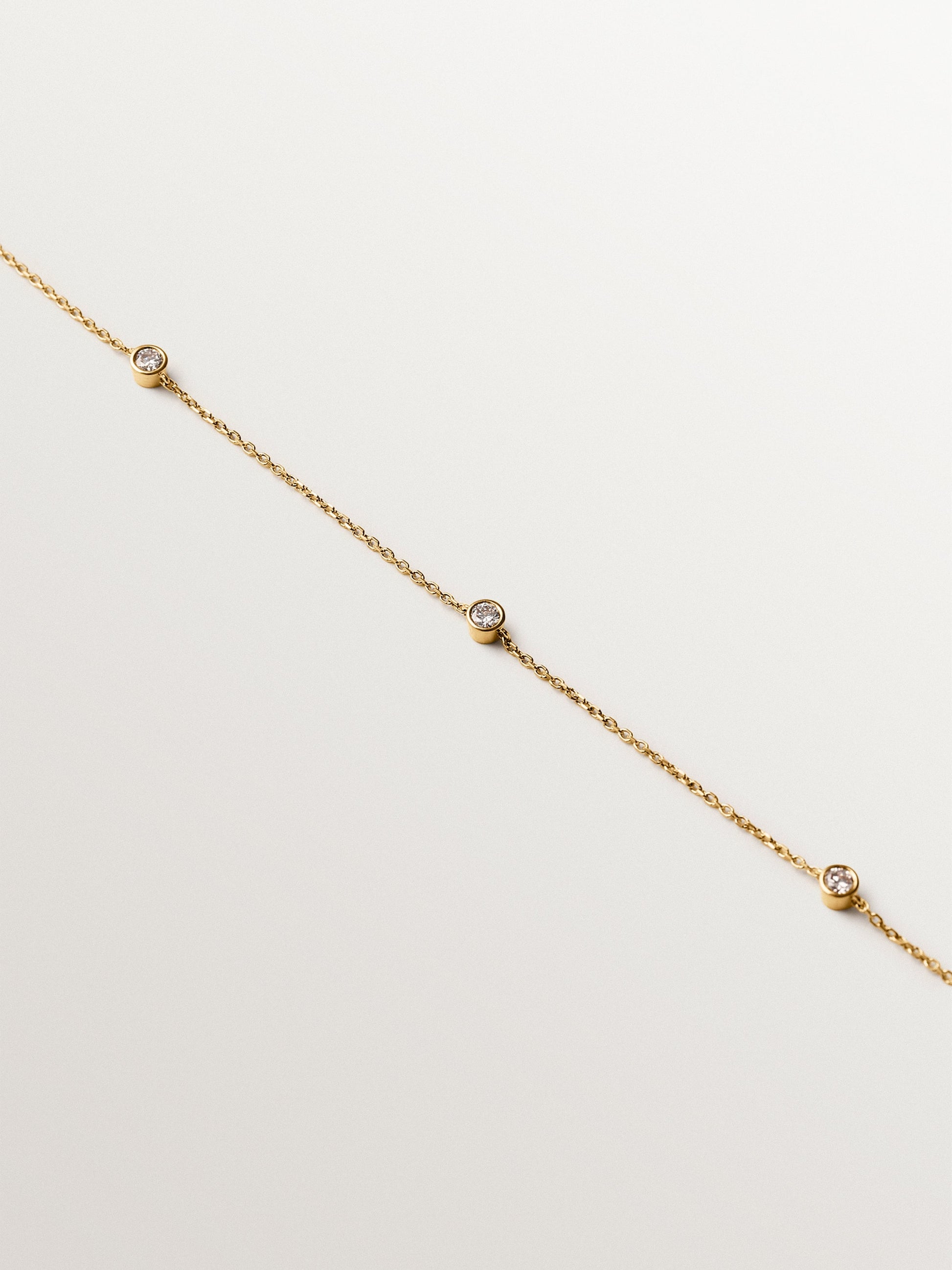 9K Yellow Gold Necklace with Lab Grown Diamonds