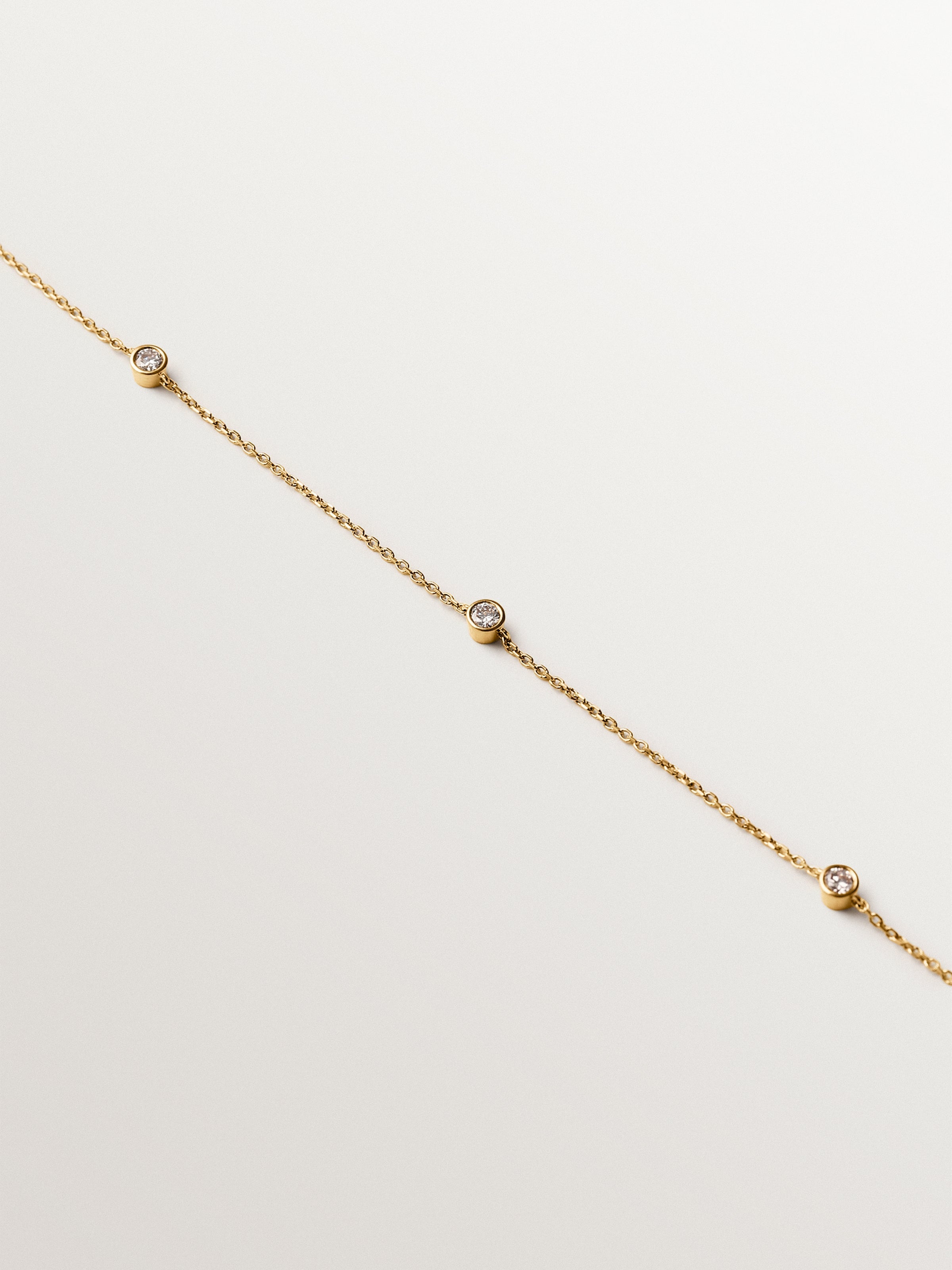 9K Yellow Gold Necklace with Lab Grown Diamonds