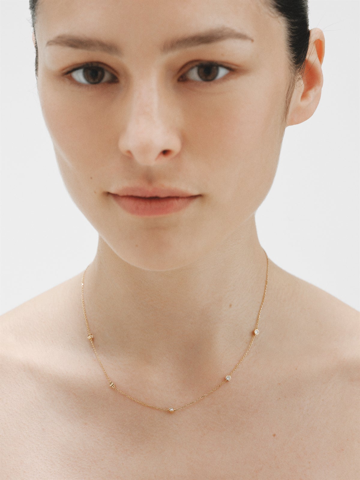9K Yellow Gold Necklace with Lab Grown Diamonds