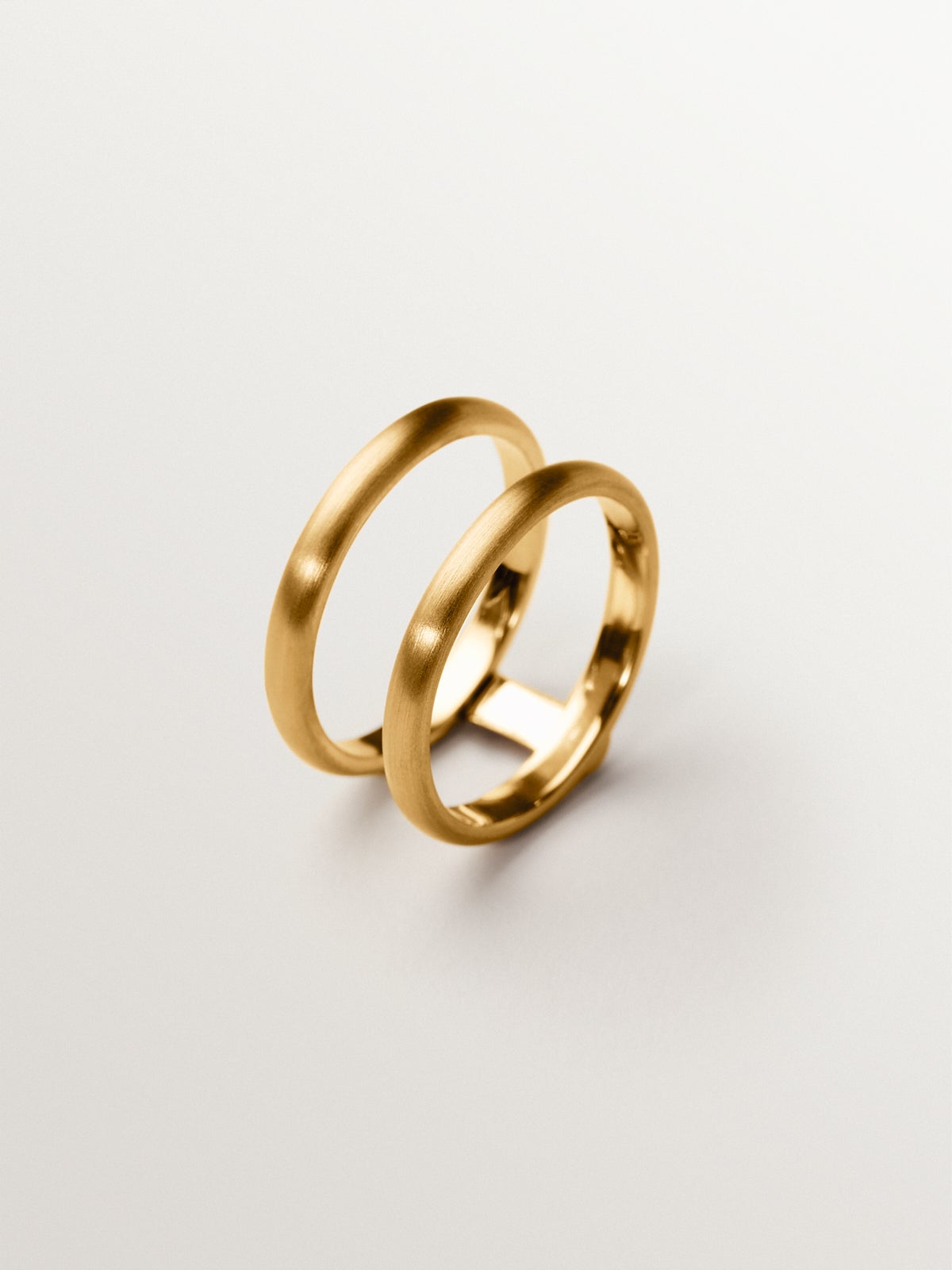 Double ring in 925 silver plated in 18K yellow gold