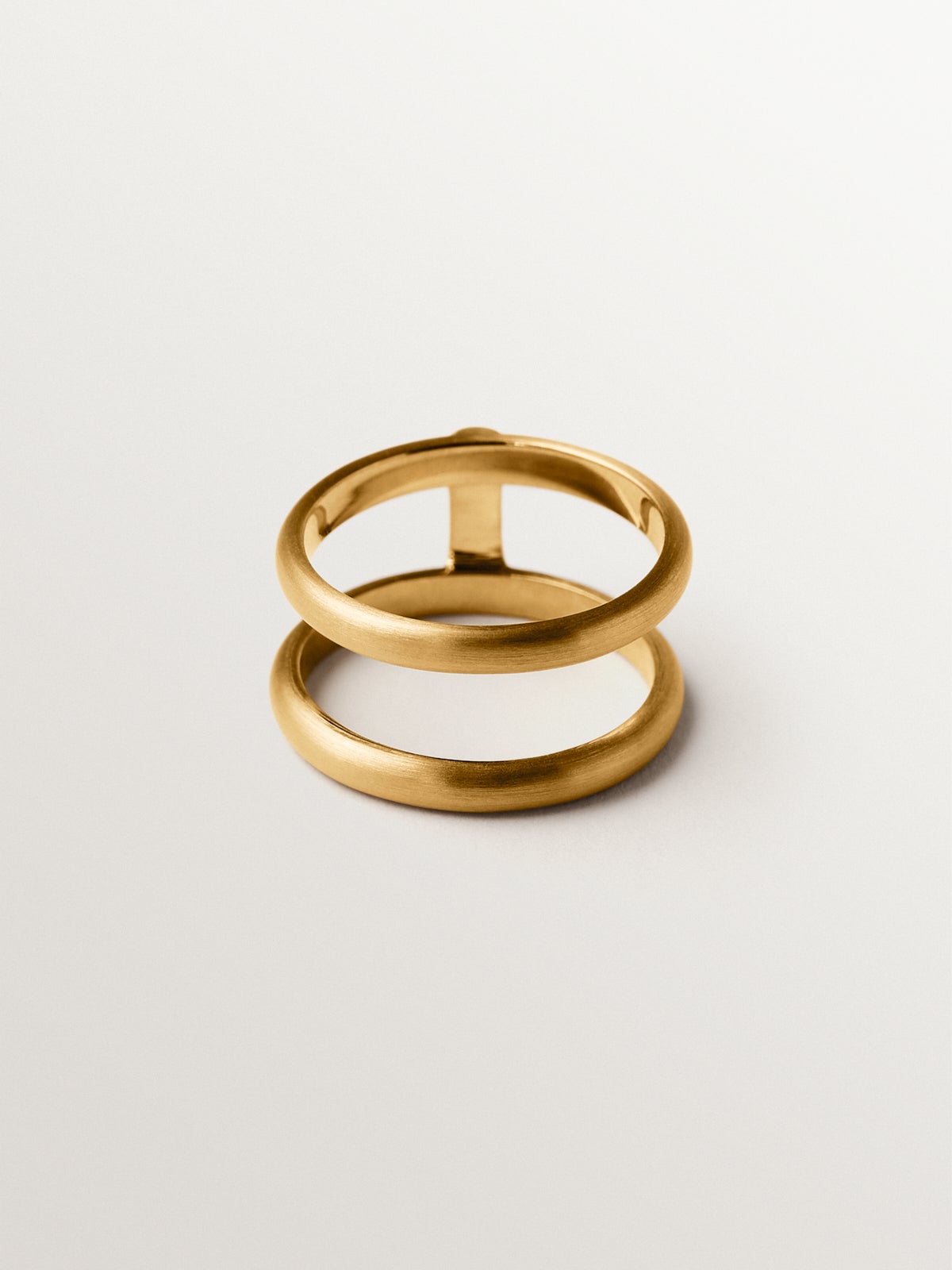 Double ring in 925 silver plated in 18K yellow gold