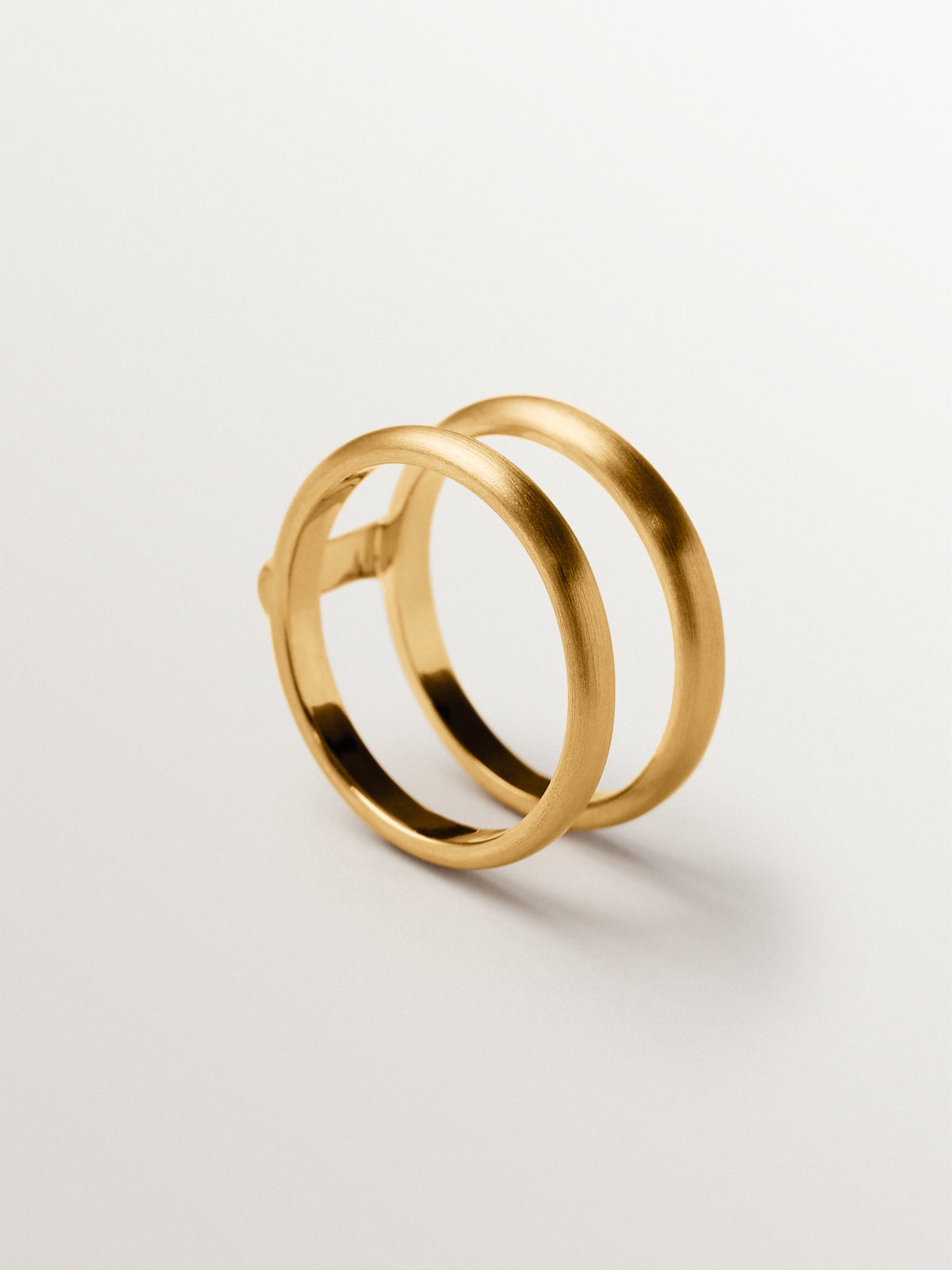 Double ring in 925 silver plated in 18K yellow gold