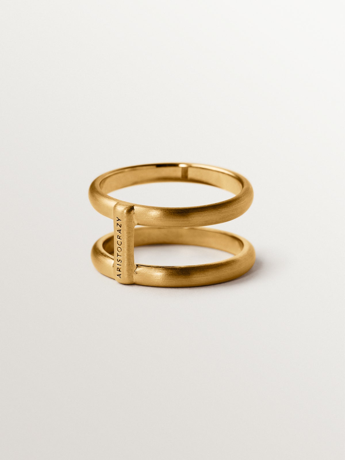 Double ring in 925 silver plated in 18K yellow gold
