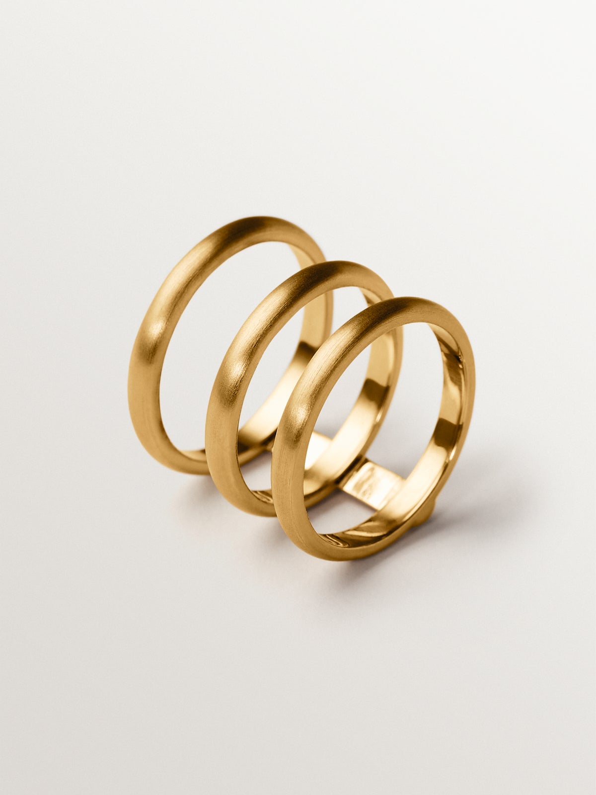 Triple ring in 925 silver plated in 18K yellow gold