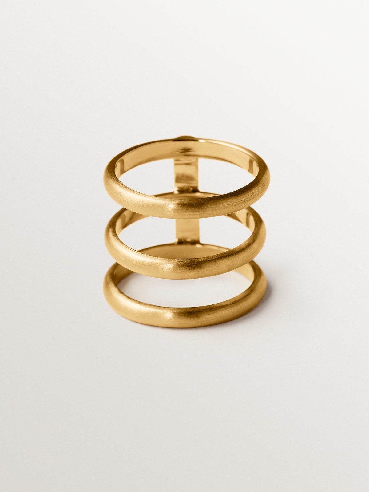 Triple ring in 925 silver plated in 18K yellow gold