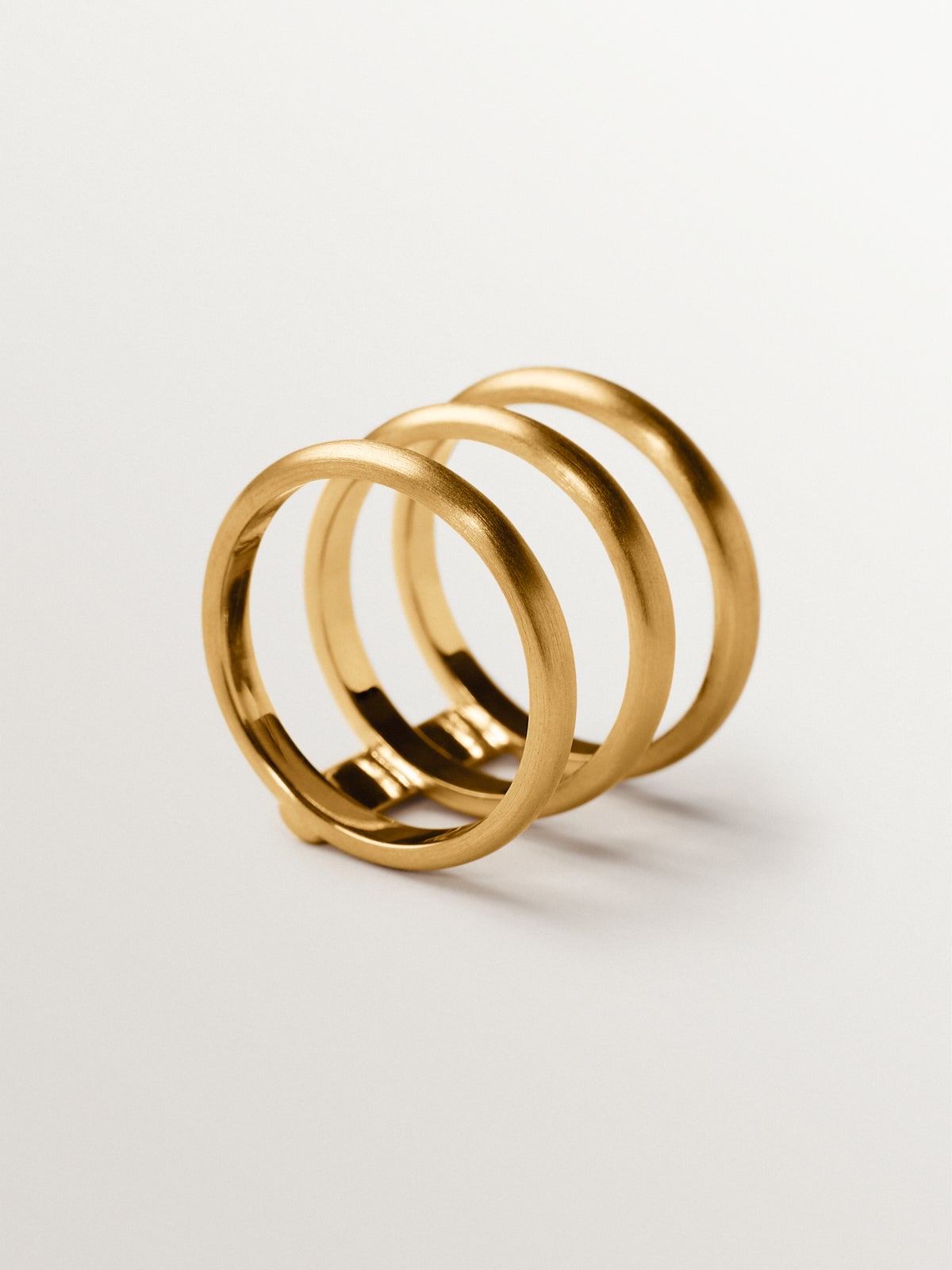 Triple ring in 925 silver plated in 18K yellow gold