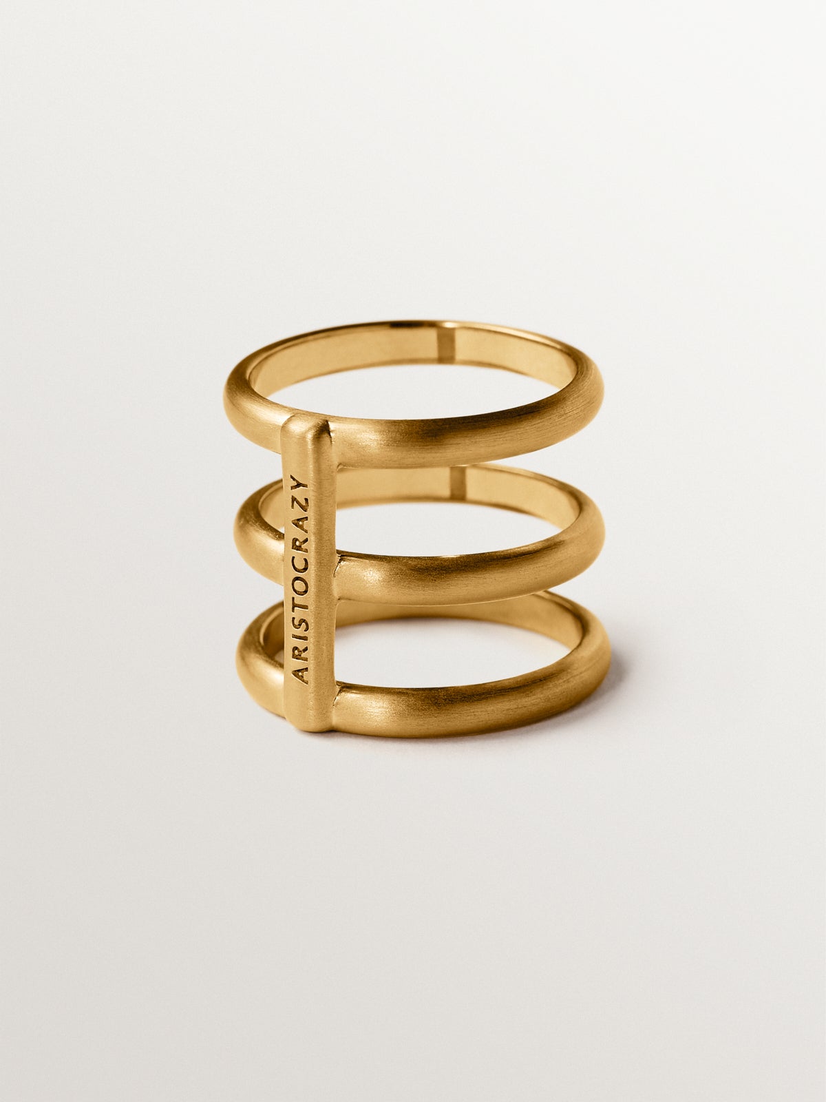 Triple ring in 925 silver plated in 18K yellow gold