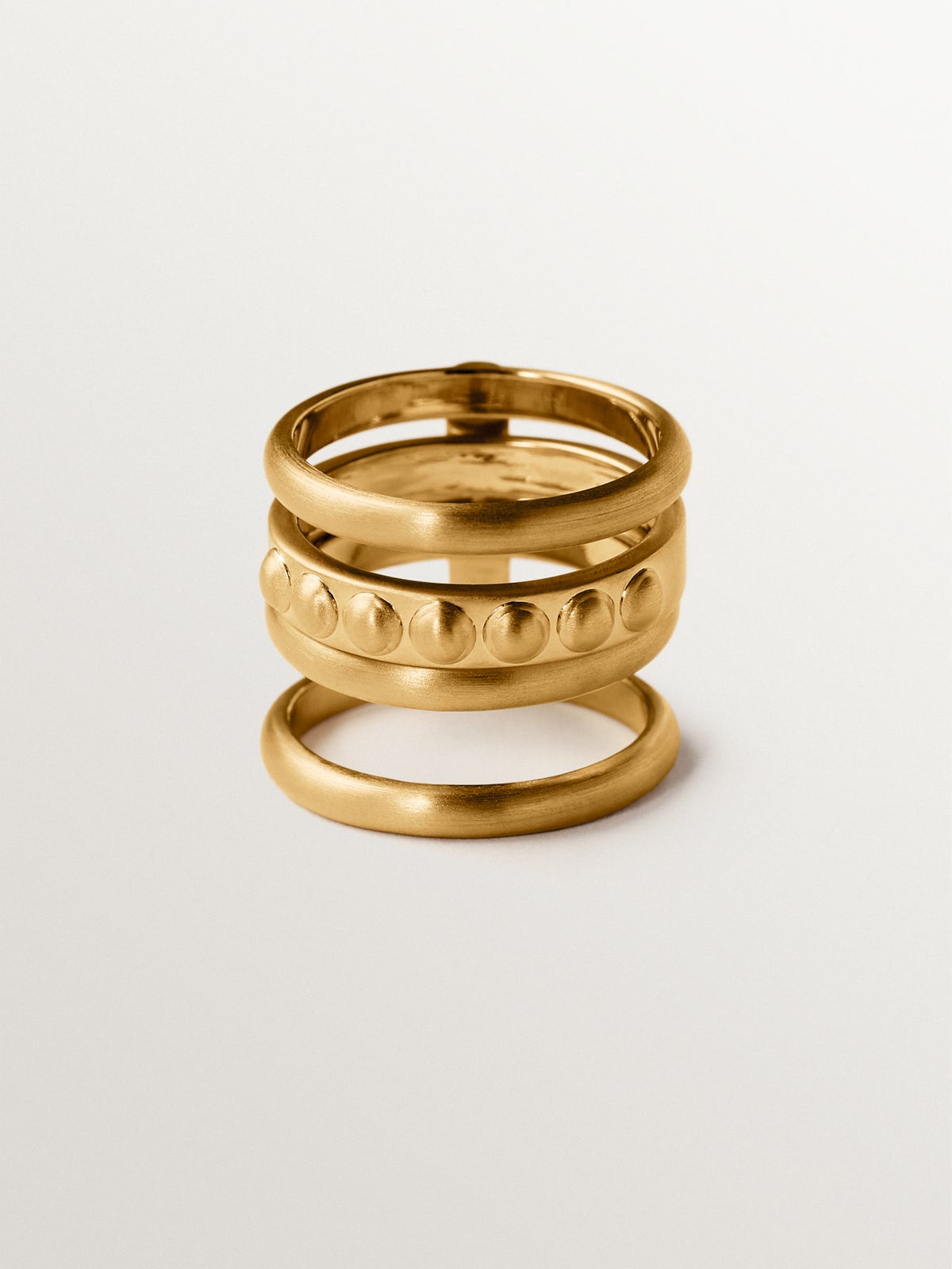 Triple ring in 925 silver plated in 18K yellow gold