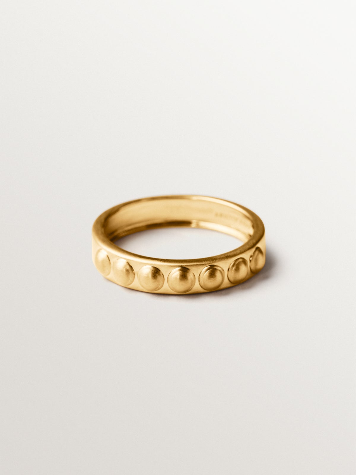 925 silver ring plated in 18K yellow gold and dial motifs