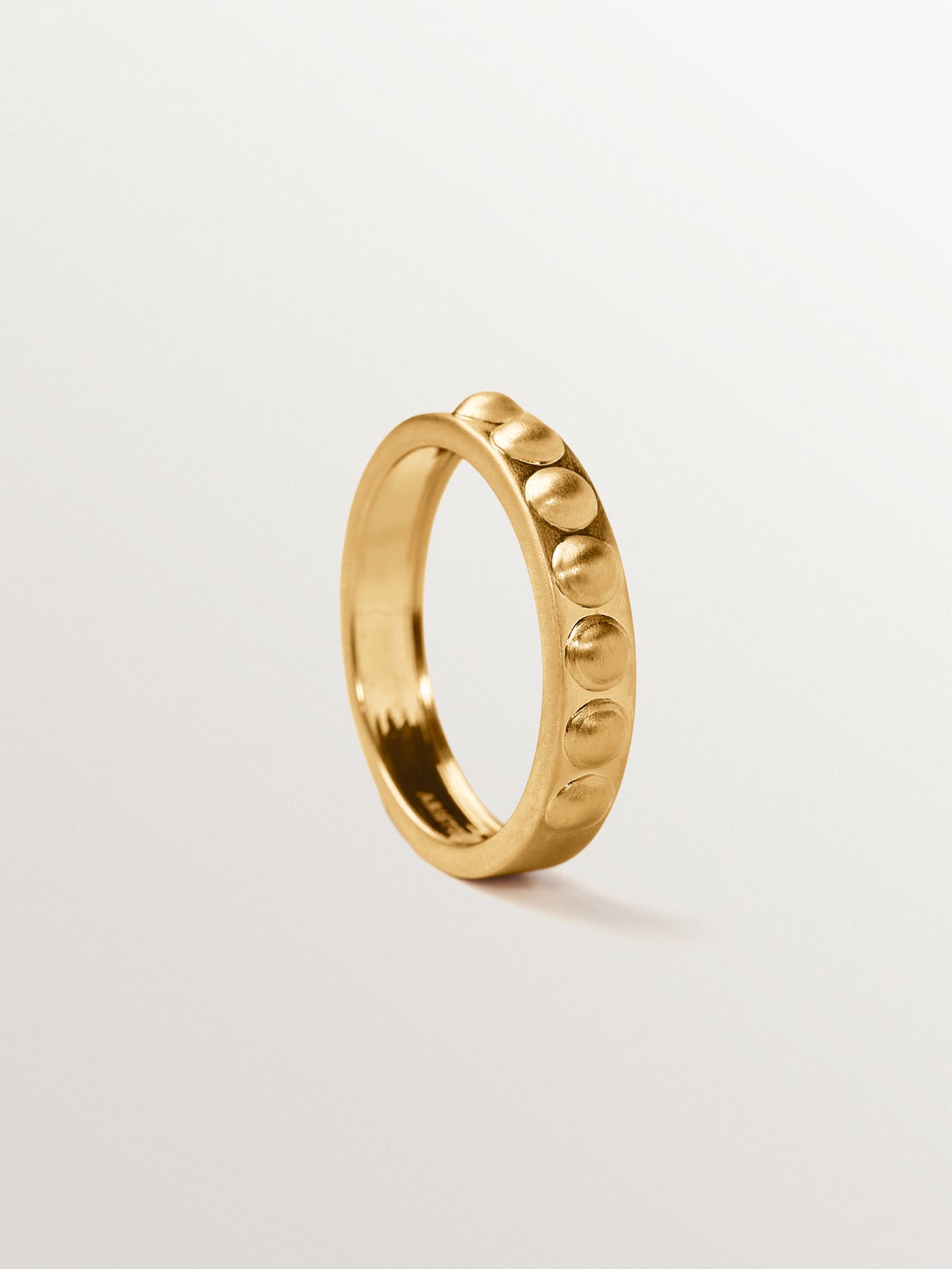 925 silver ring plated in 18K yellow gold and dial motifs