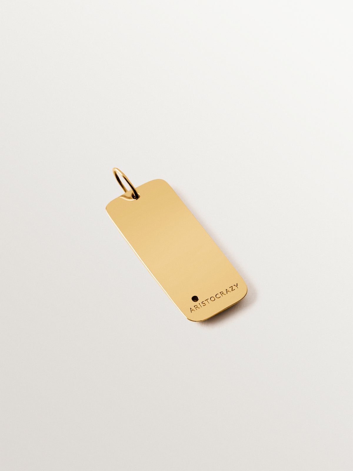 Customizable 925 silver charm plated in 18K yellow gold with zirconia