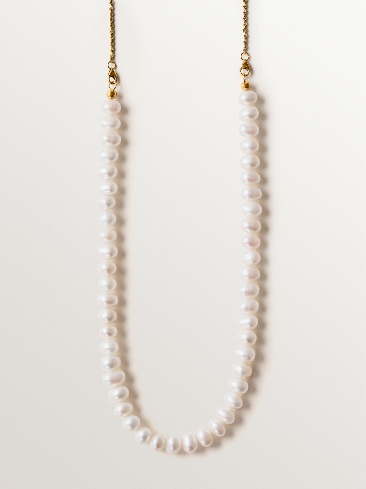 925 silver necklace plated in 18K yellow gold with pearls