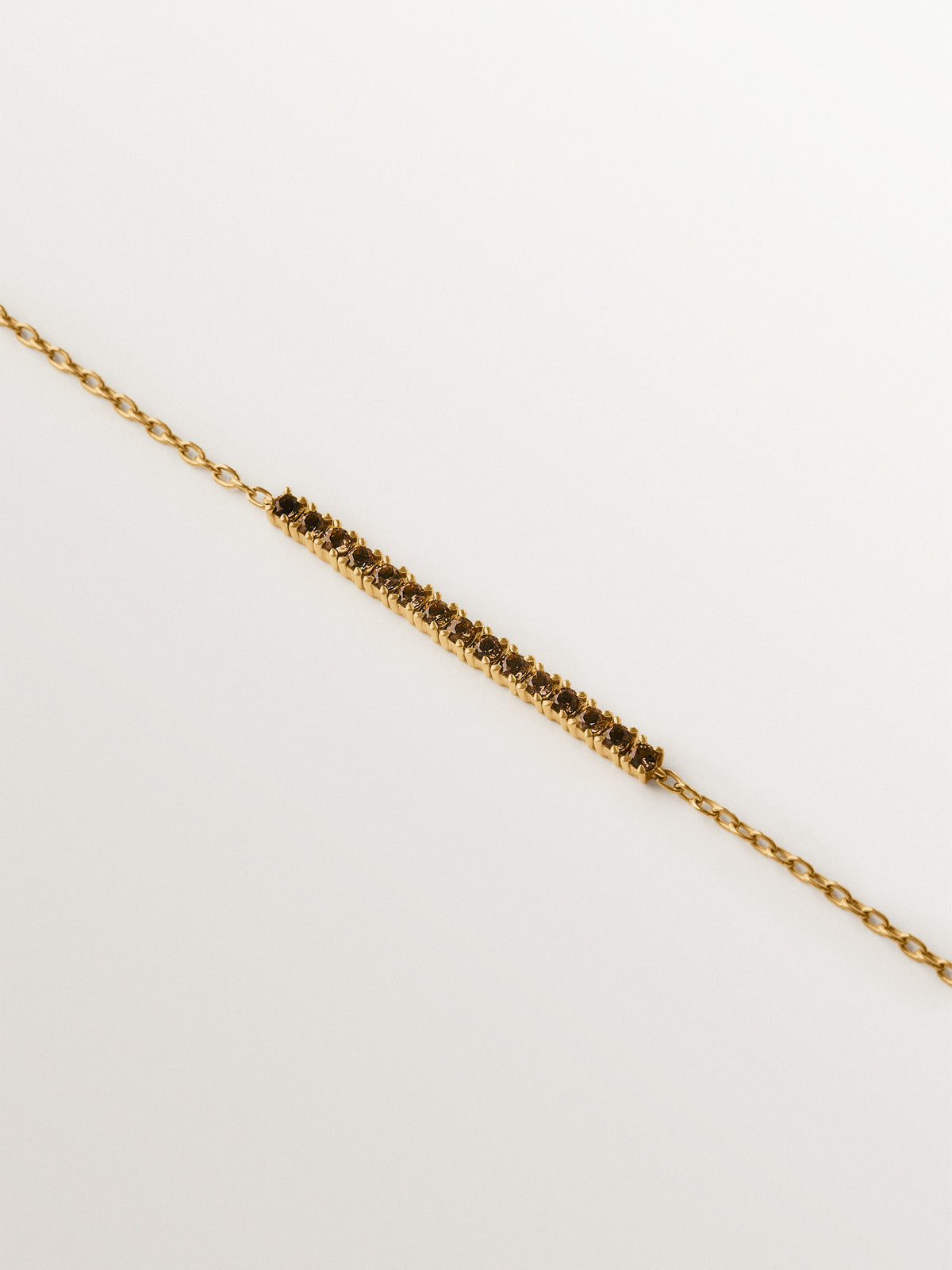 Bracelet in 18K gold-plated 925 sterling silver with smoky quartz