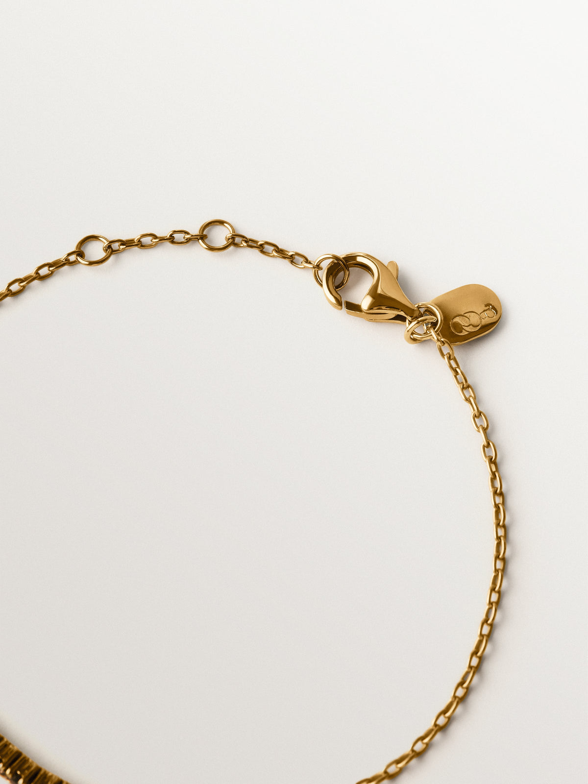 Bracelet in 18K gold-plated 925 sterling silver with smoky quartz