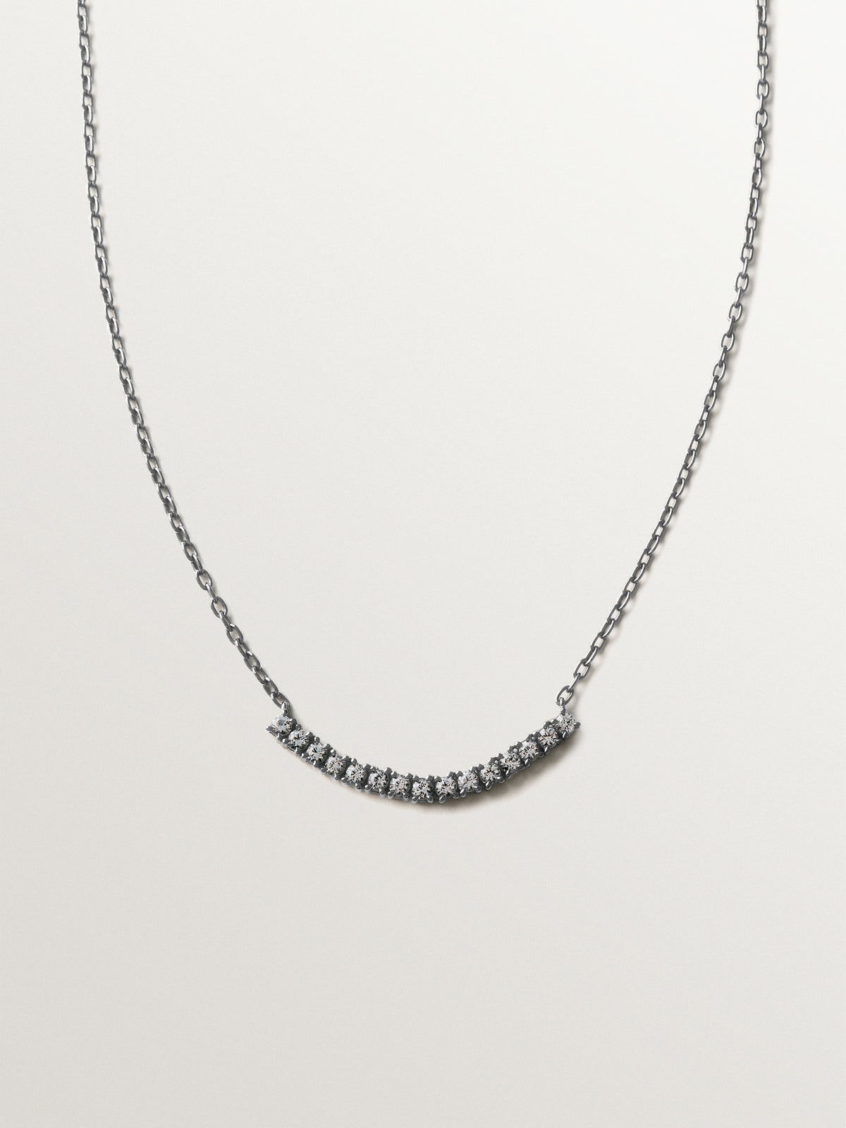 925 silver necklace with white topaz