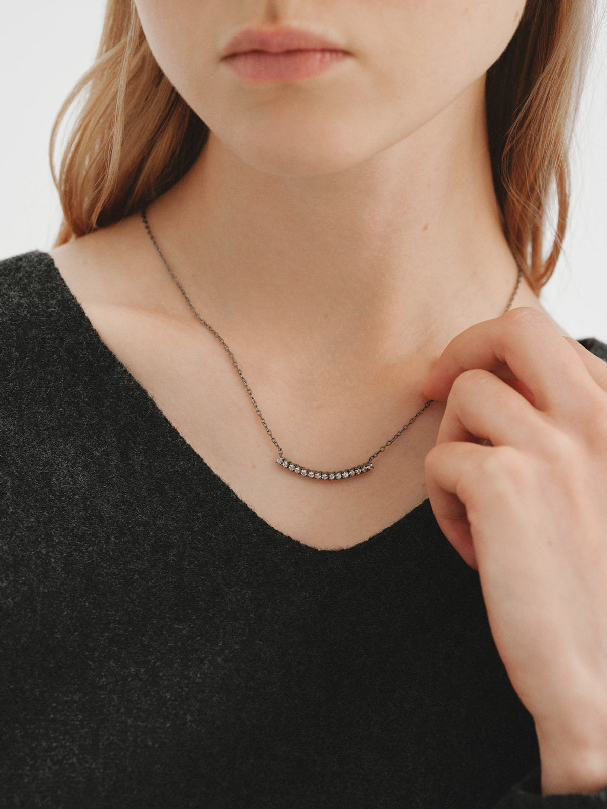 925 silver necklace with white topaz