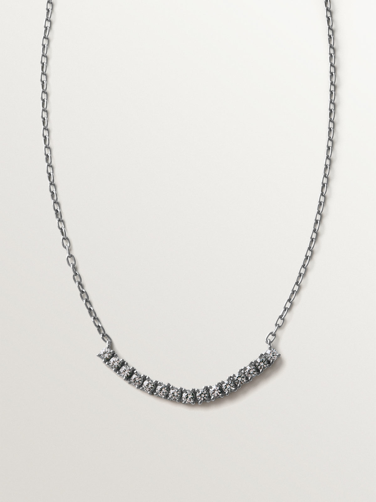 925 silver necklace with white topaz