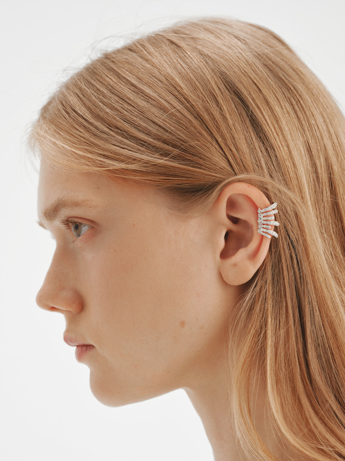 925 silver earcuff with lab grown diamonds