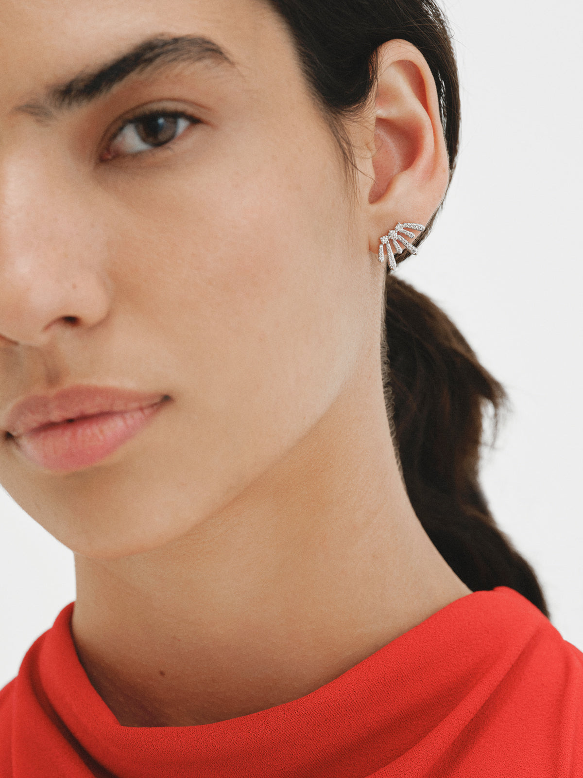 925 silver earrings with lab grown diamonds