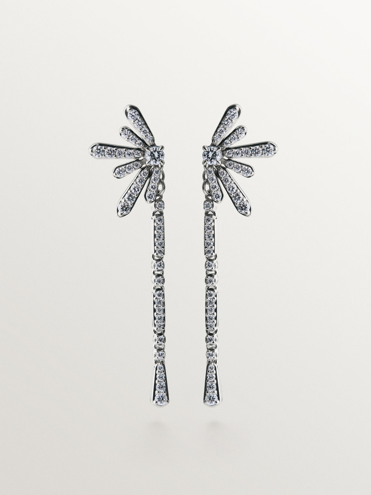 925 silver long earrings with lab grown diamonds