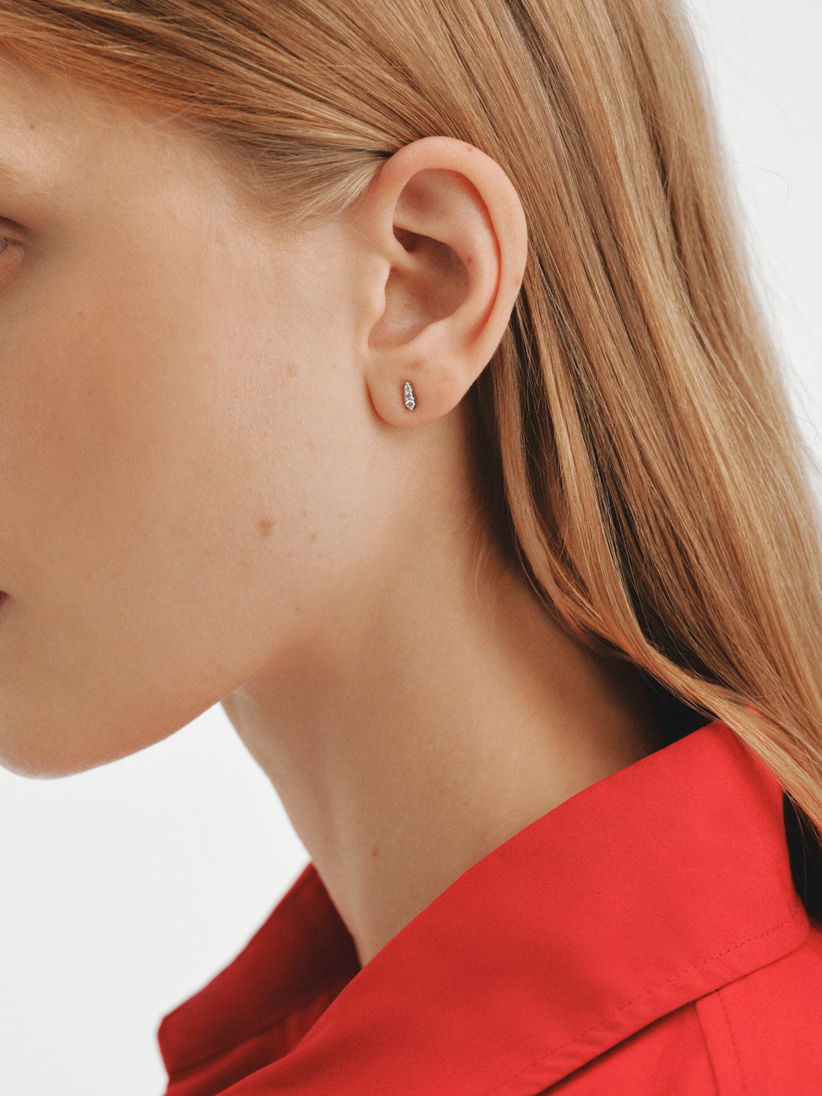 925 silver single earring with lab grown diamonds
