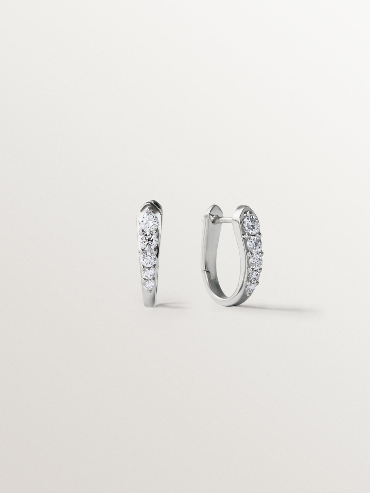 925 silver hoop earrings with lab grown diamonds