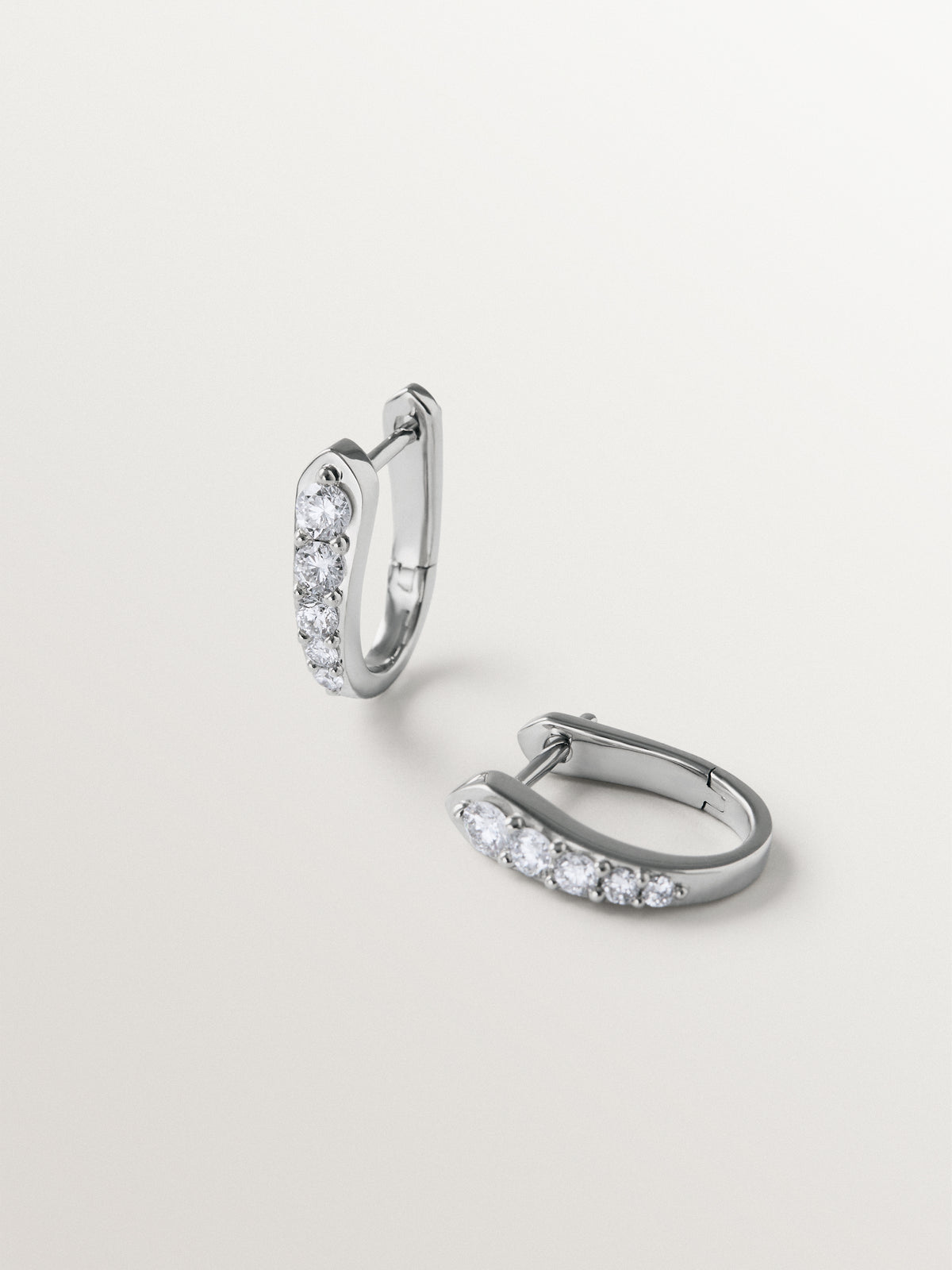 925 silver hoop earrings with lab grown diamonds