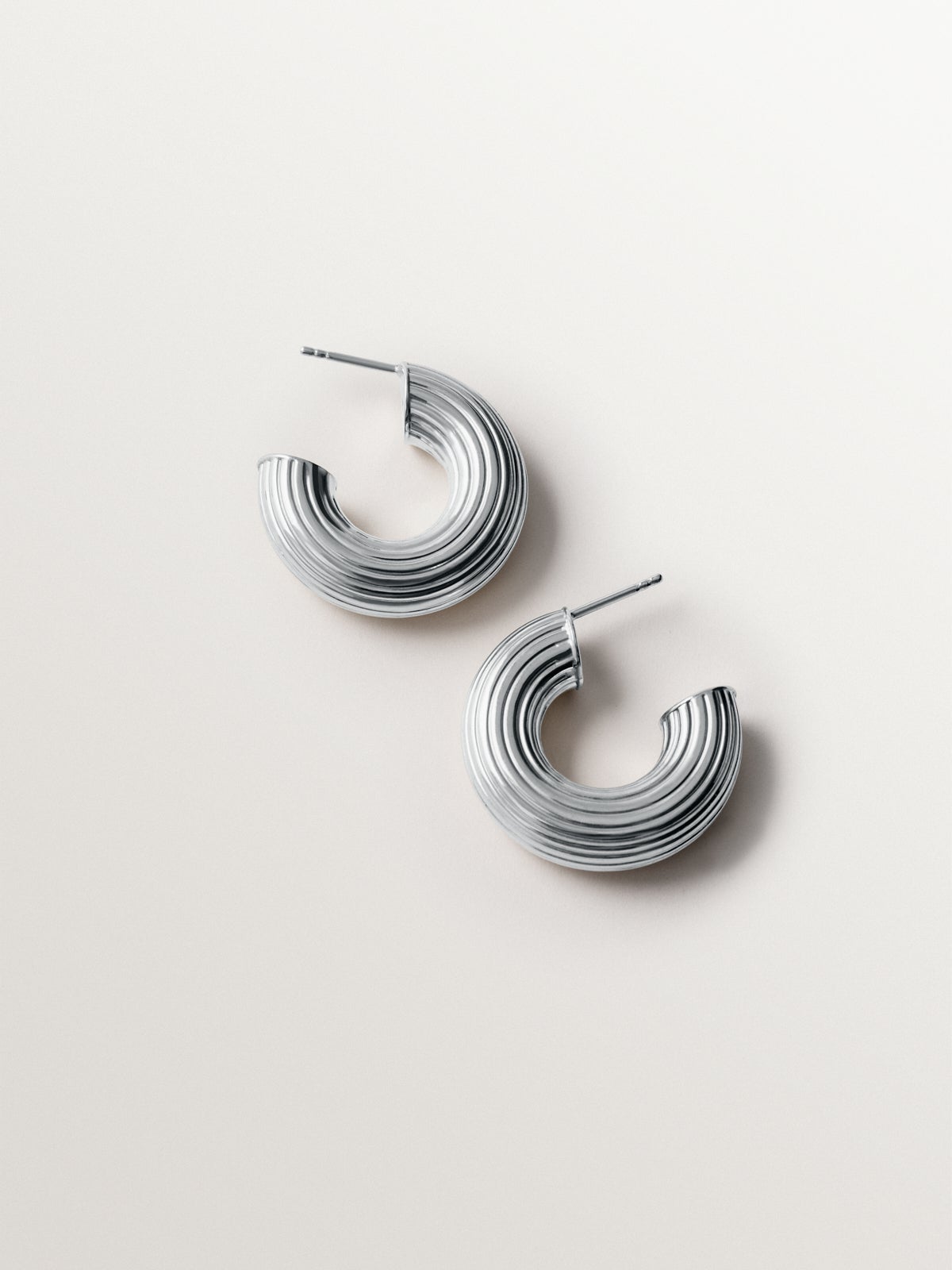 Textured 925 Silver Hoop Earrings
