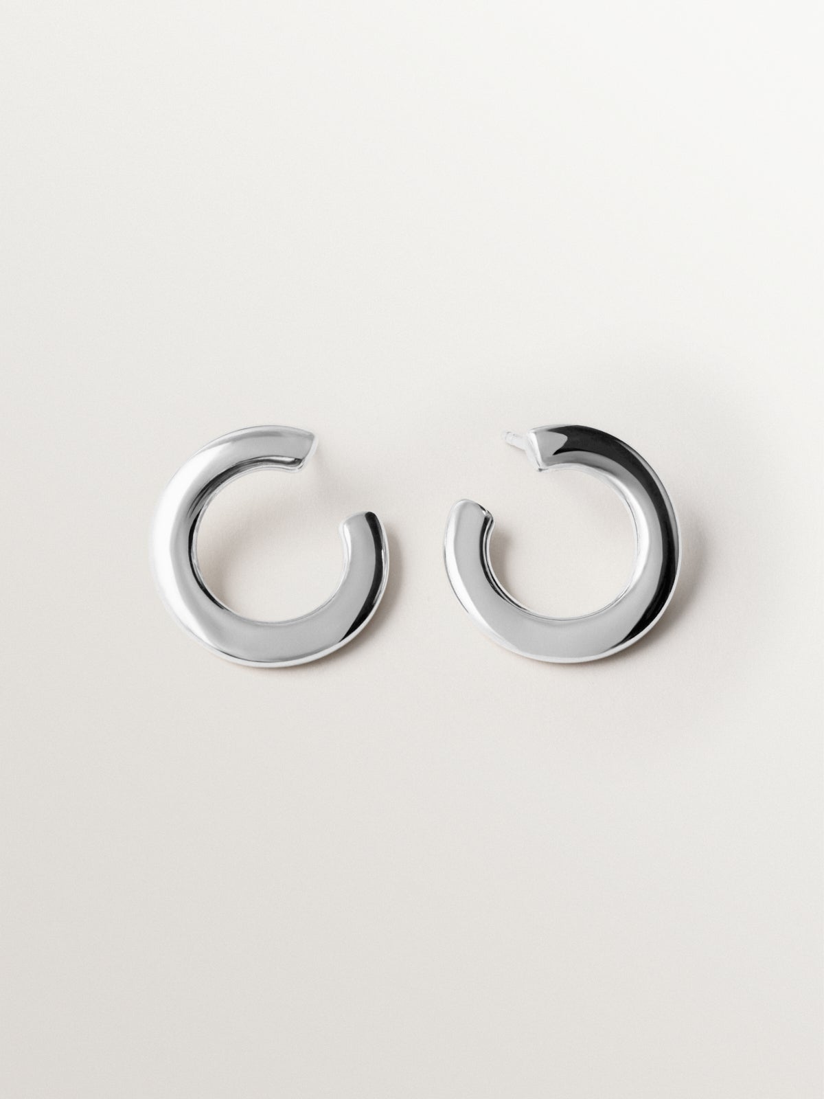 925 silver hoop earrings with irregular shape