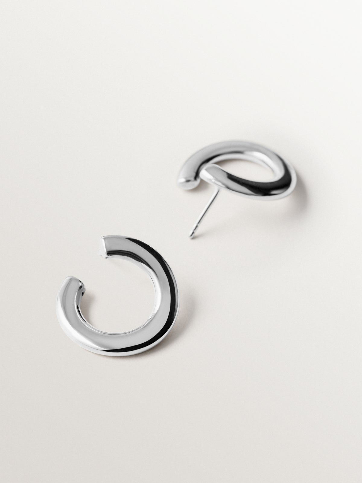 925 silver hoop earrings with irregular shape