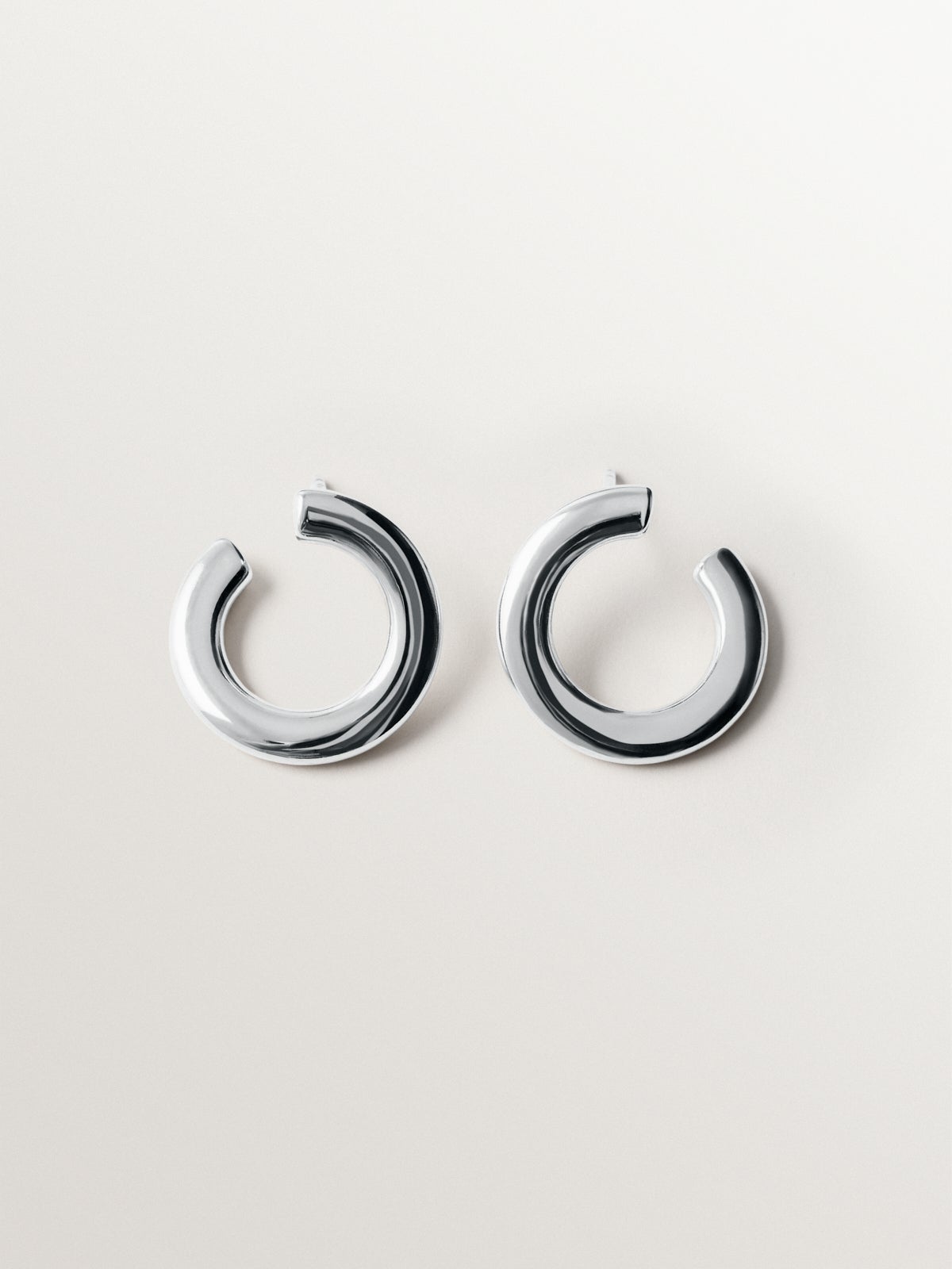 925 silver hoop earrings with irregular shape