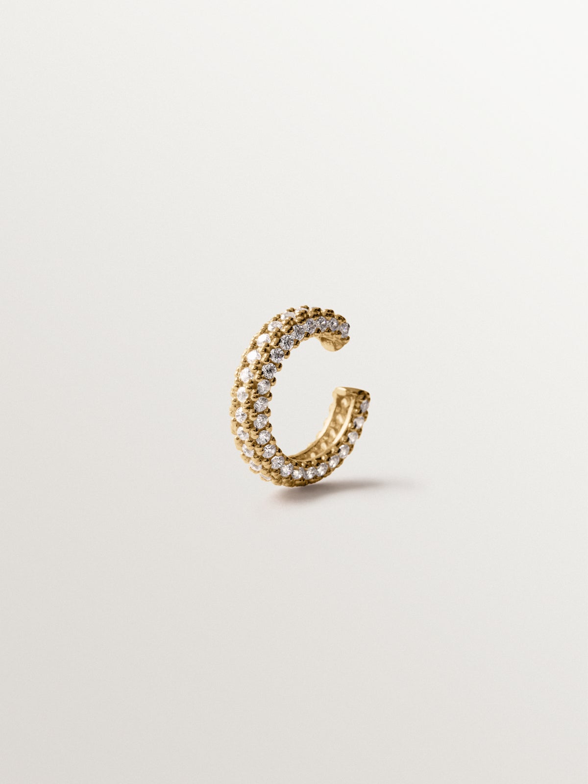 925 silver earcuff plated in 18K yellow gold with crystals