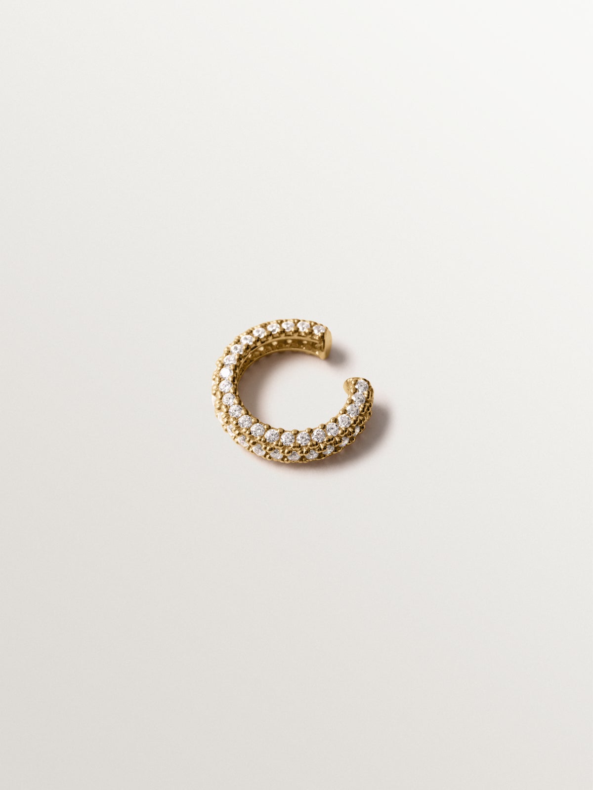 925 silver earcuff plated in 18K yellow gold with crystals