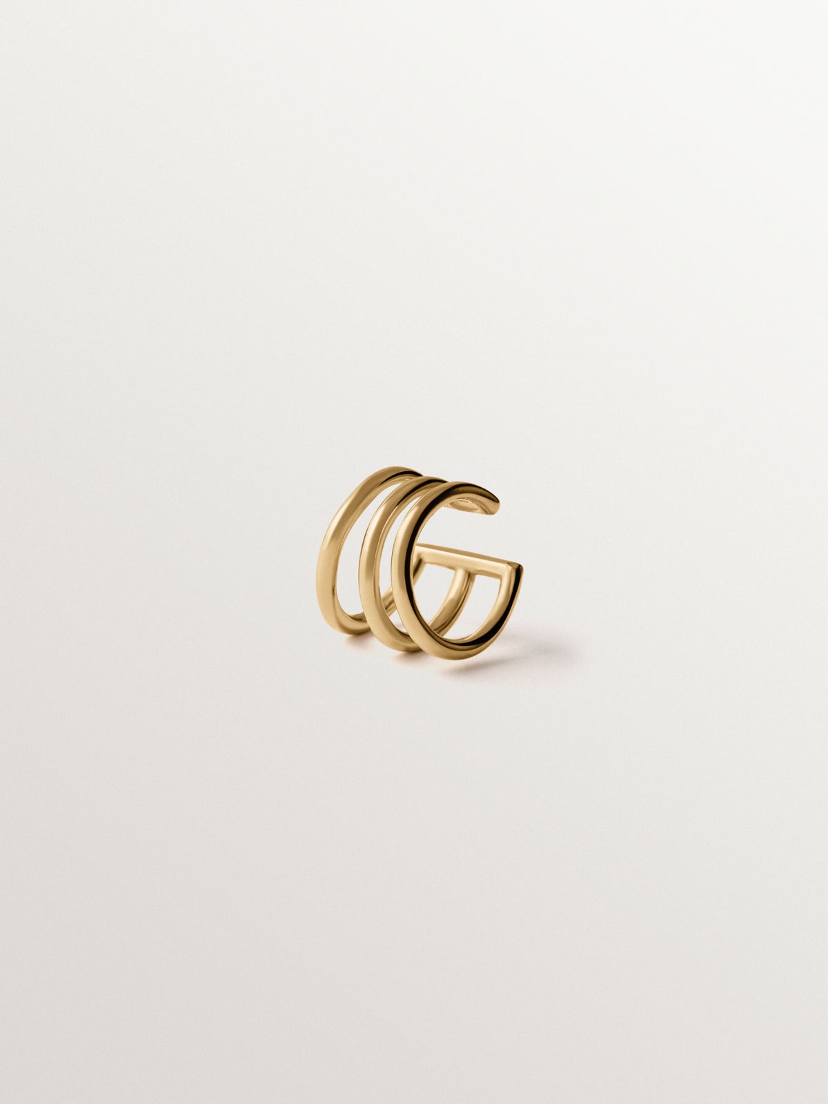 Triple earcuff in 925 silver plated in 18K yellow gold