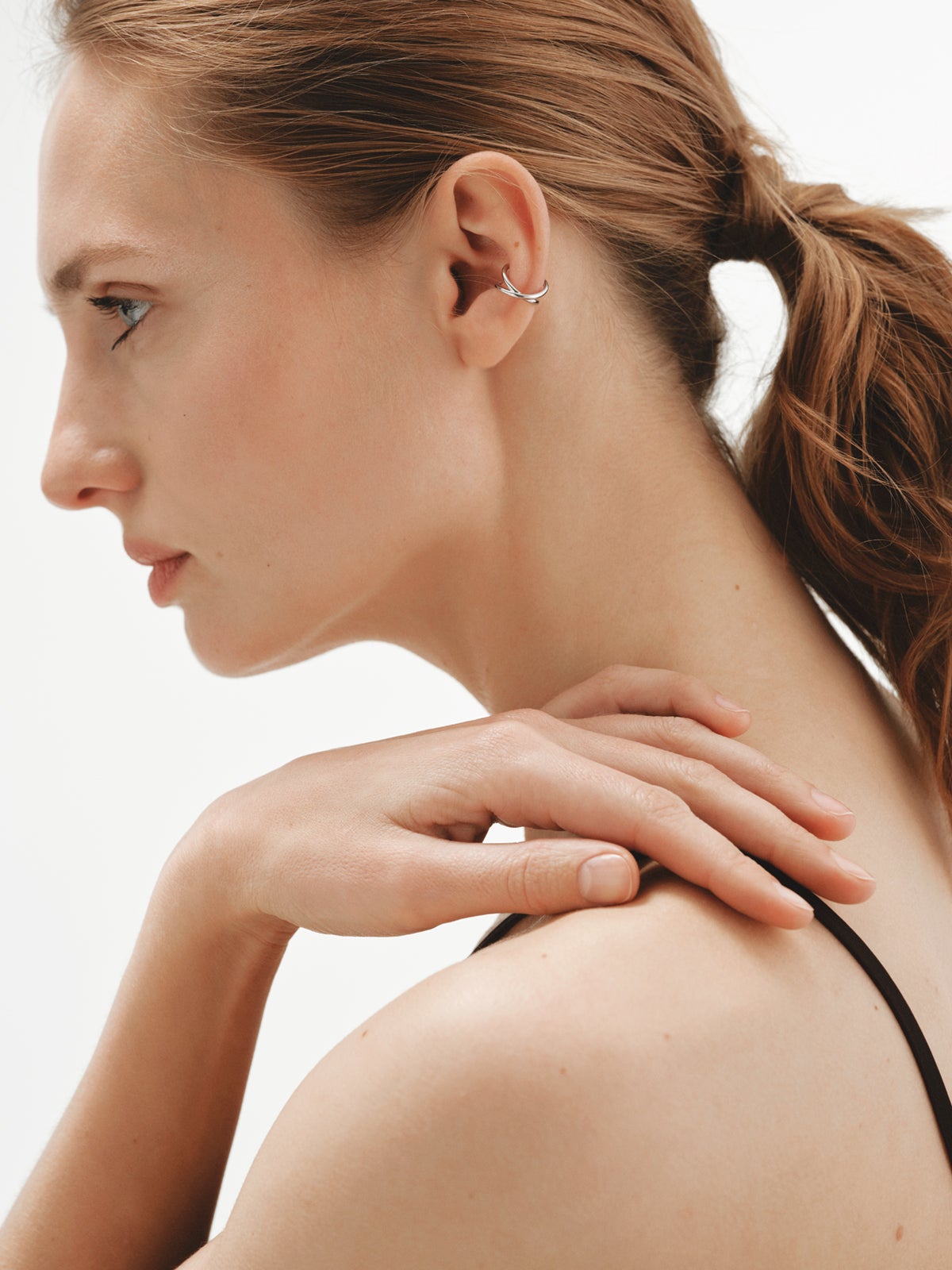 925 silver crossover earcuff
