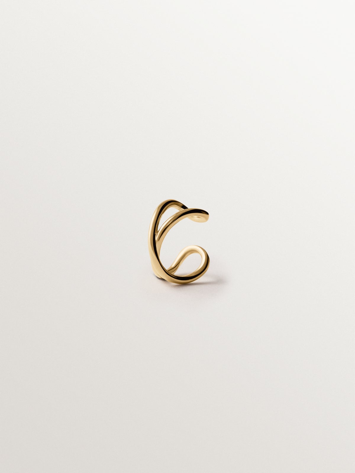 925 silver crossed earcuff plated in 18K yellow gold