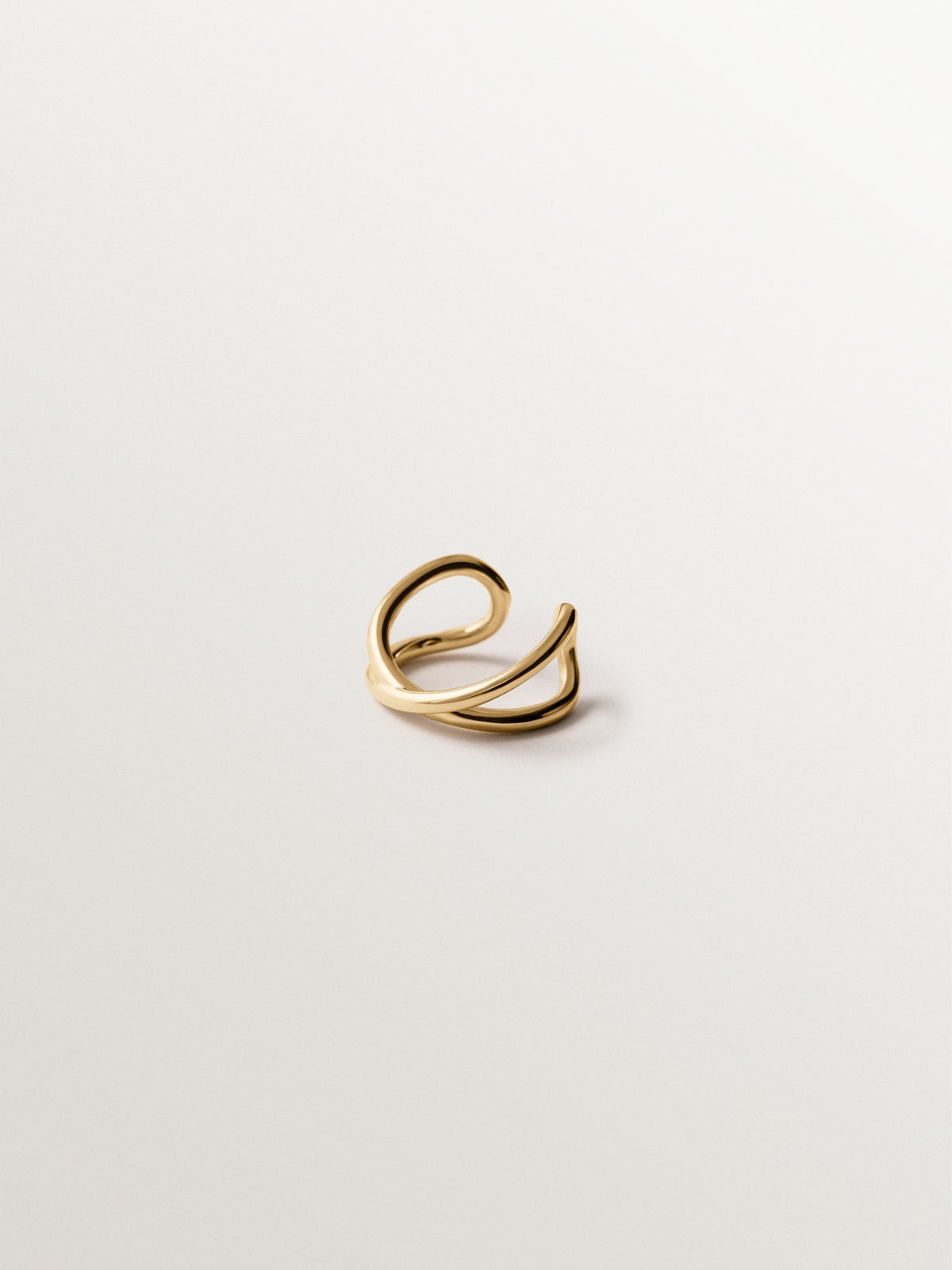 925 silver crossed earcuff plated in 18K yellow gold