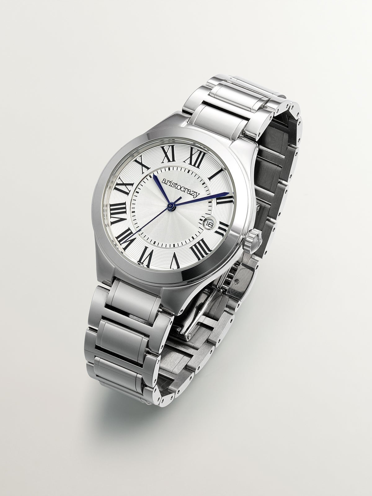 Bastille watch with steel strap and white dial
